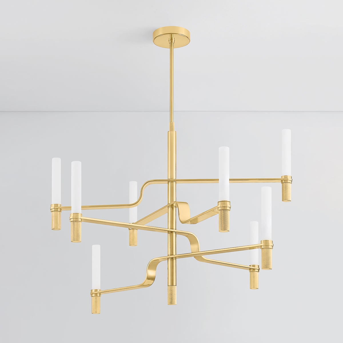 Allentown Chandelier 48" in aged brass — a Hudson Valley chandelier for dining rooms, entries, and living rooms at Laurie Yapp Home.