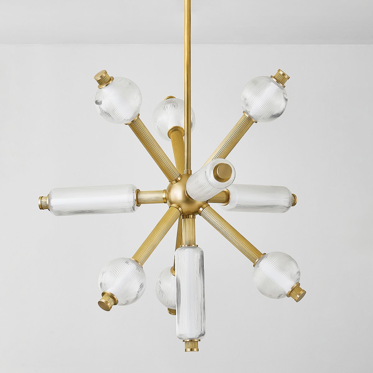 Atom Chandelier 36" — a Corbett chandelier for dining rooms, entries, and living rooms at Laurie Yapp Home.