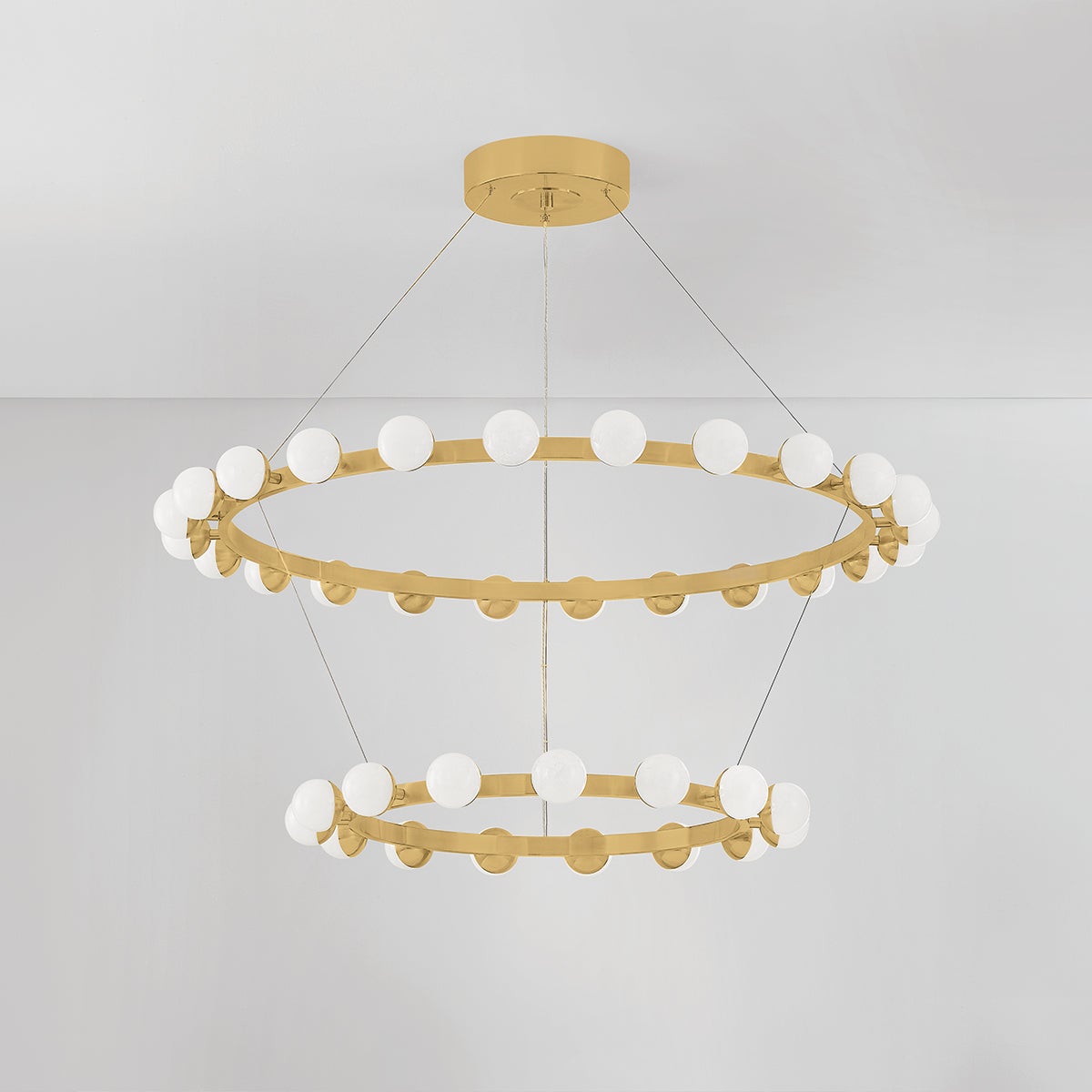 Linus Chandelier 45.25" x 12.5" shown from a second angle to highlight the frame, arms, and shade detail.