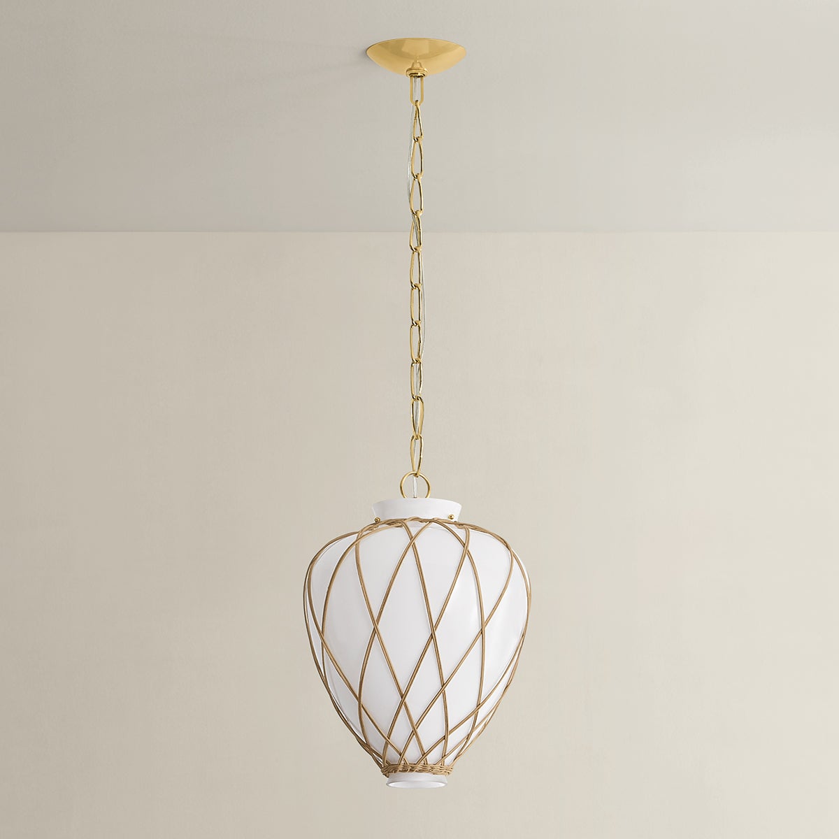Apple Valley Pendant 13.25" in aged brass — a Hudson Valley pendant for kitchens, entries, and dining rooms at Laurie Yapp Home.