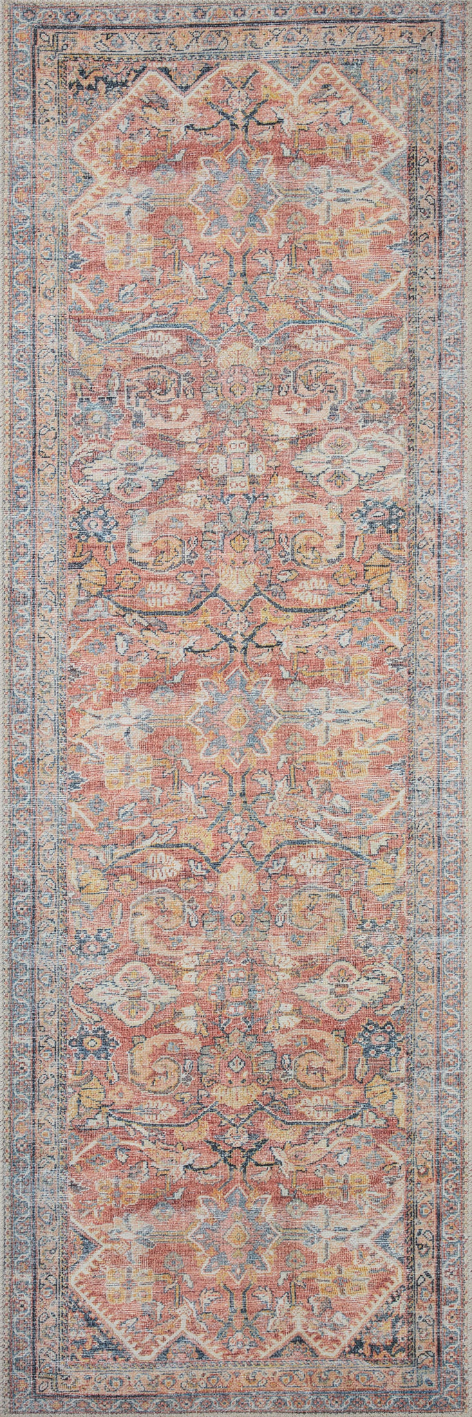 lifestyle view of Adrian Rust / Denim luxury Rug