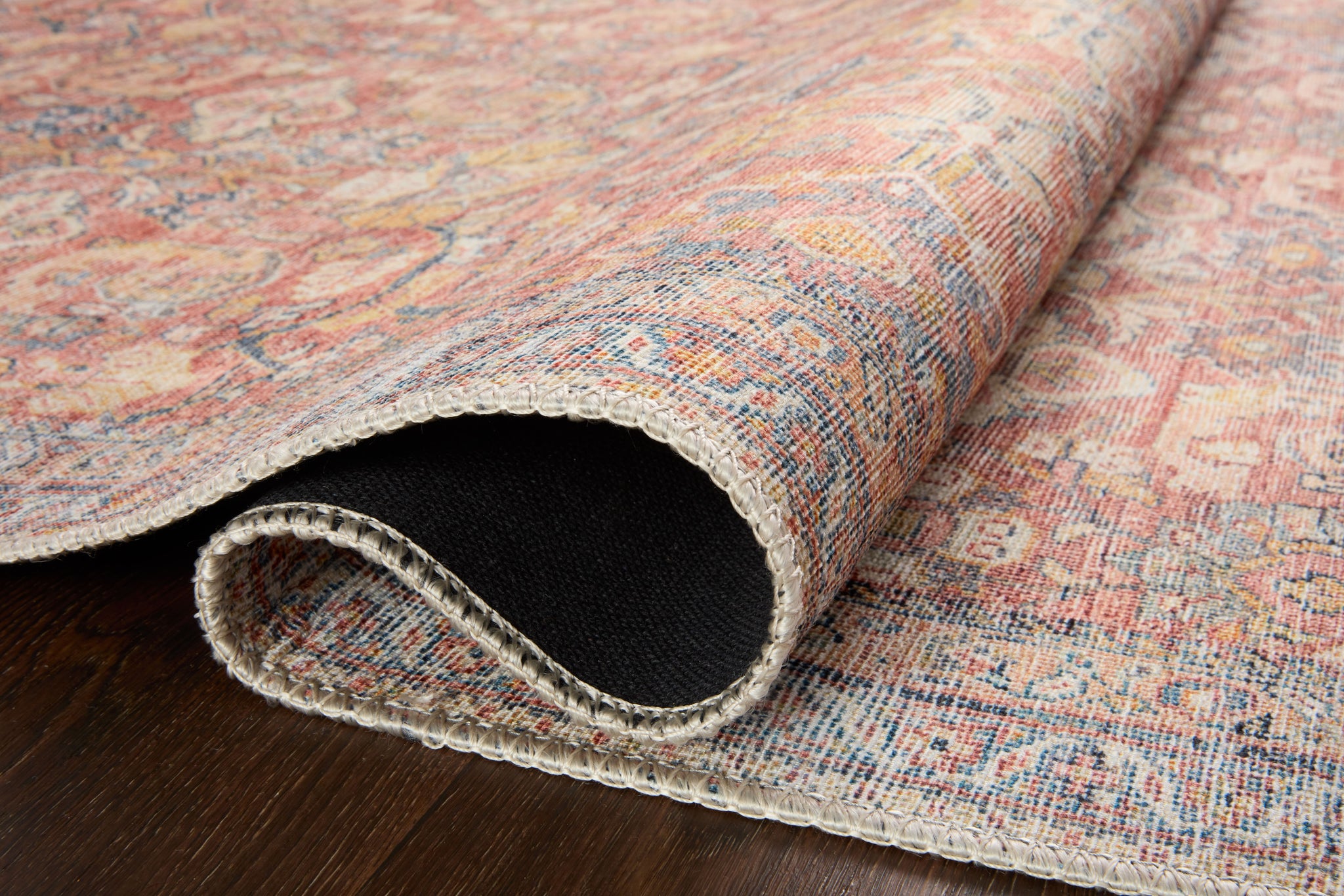 detail view of Adrian Rust / Denim luxury Rug