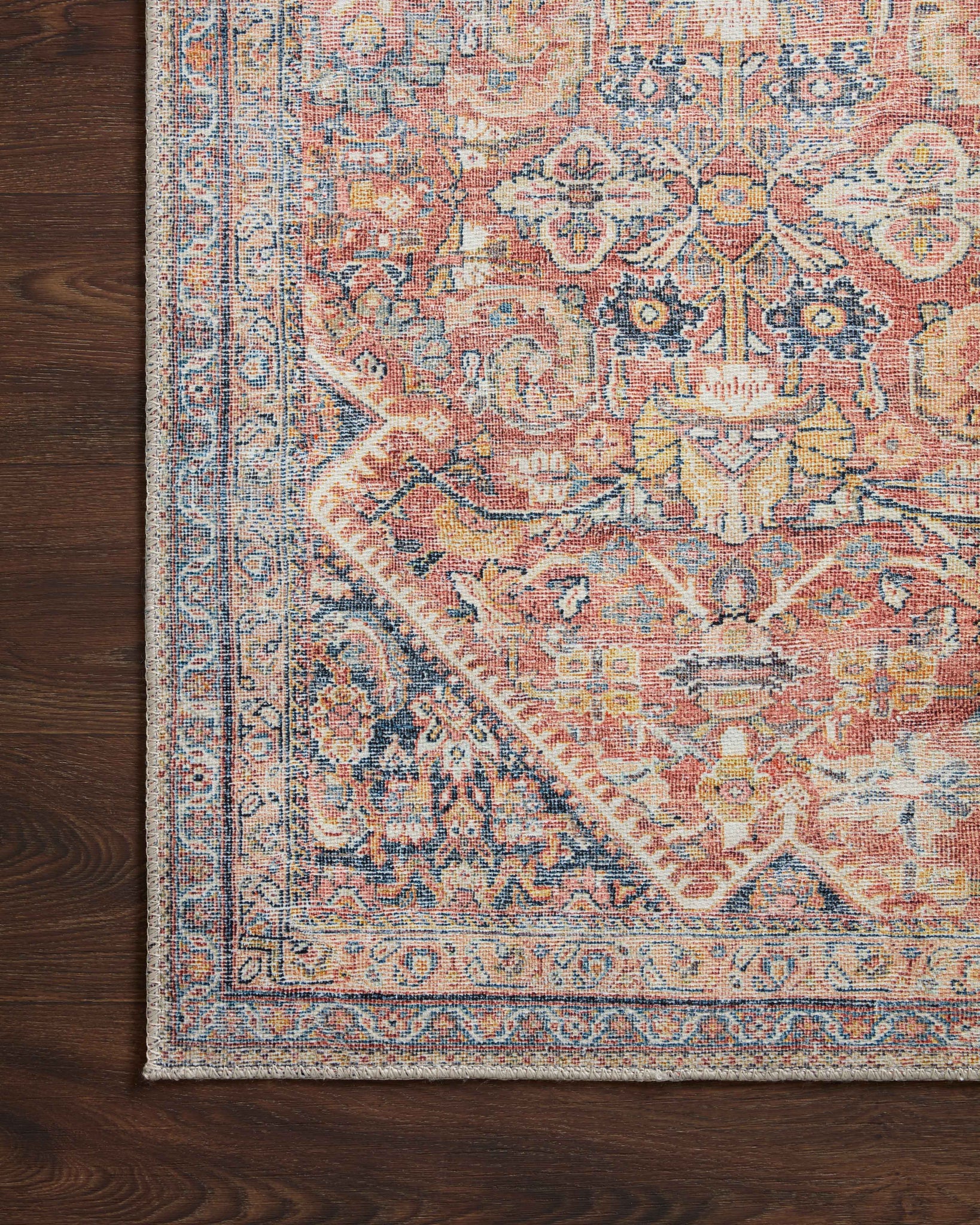 lifestyle view of Adrian Rust / Denim luxury Rug
