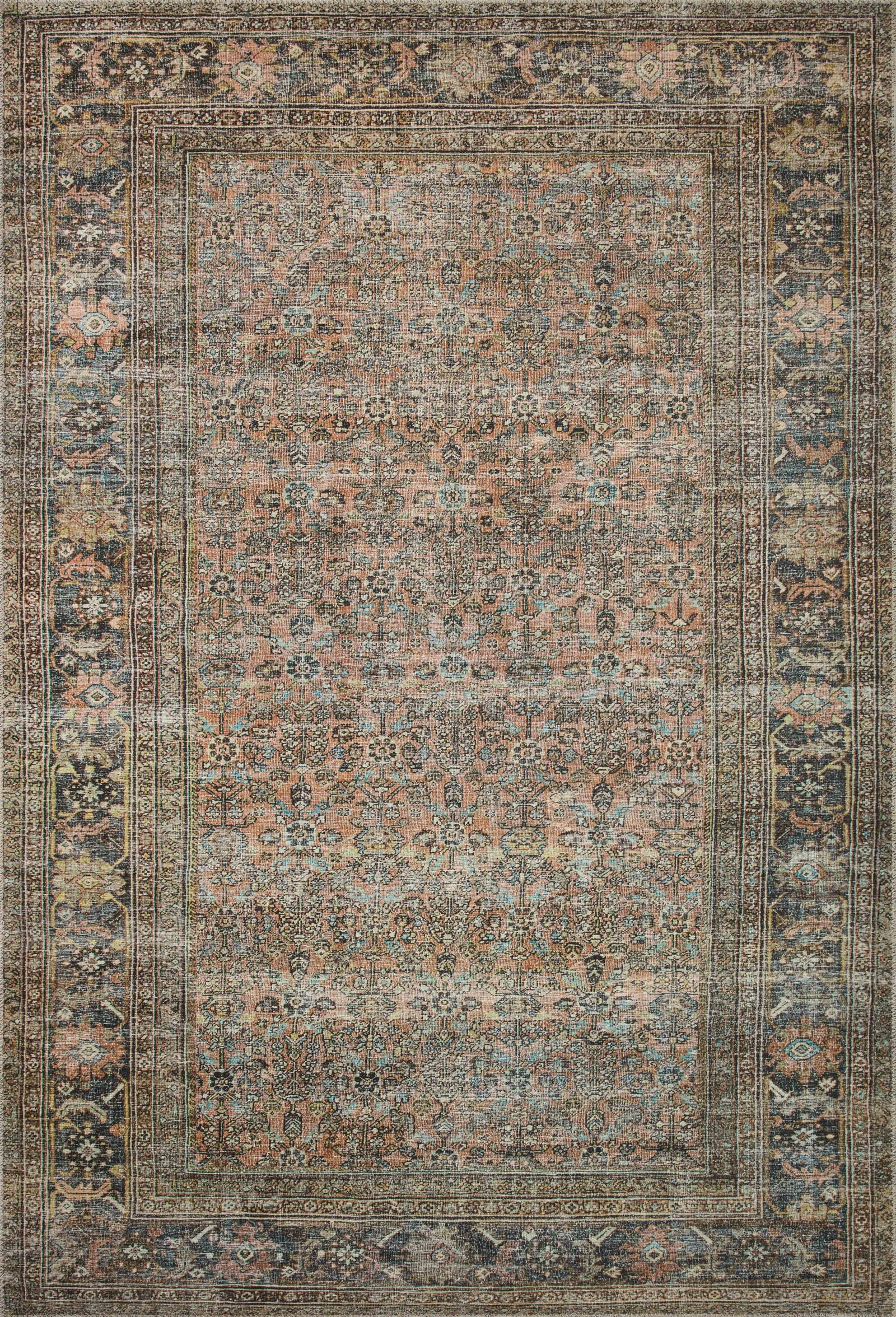 front view of Adrian Terracotta / Multi luxury Rug