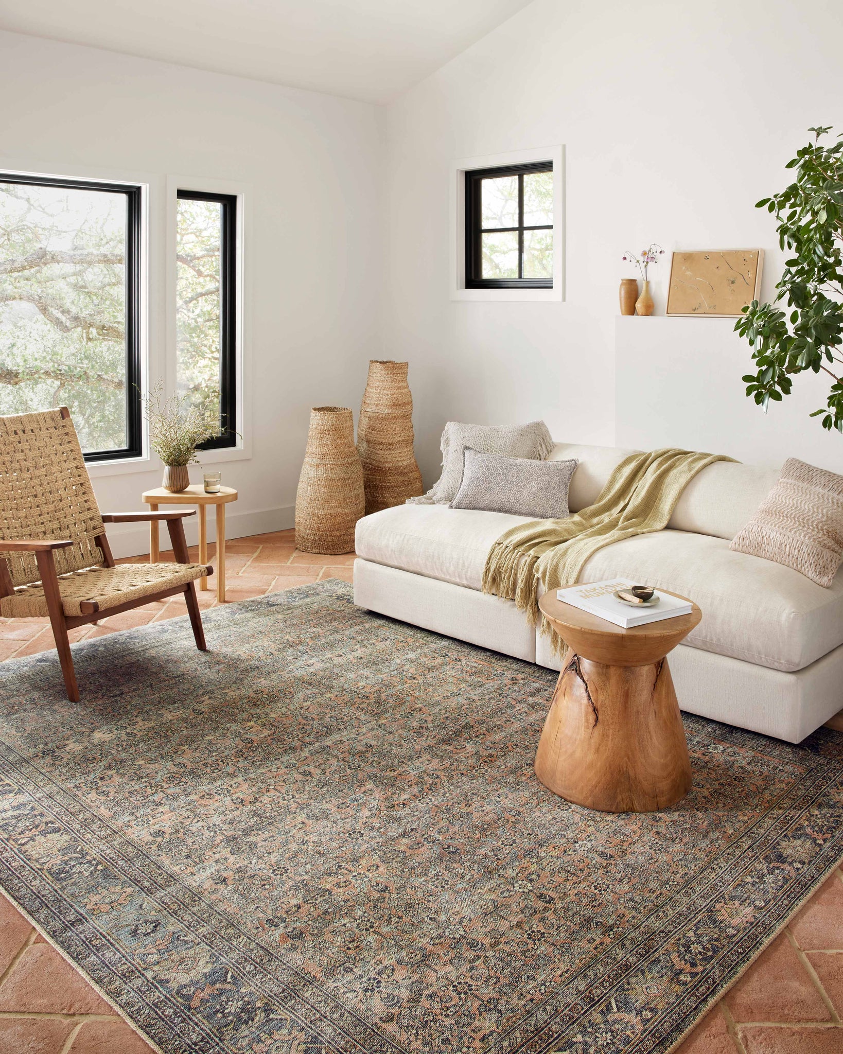 detail view of Adrian Terracotta / Multi luxury Rug