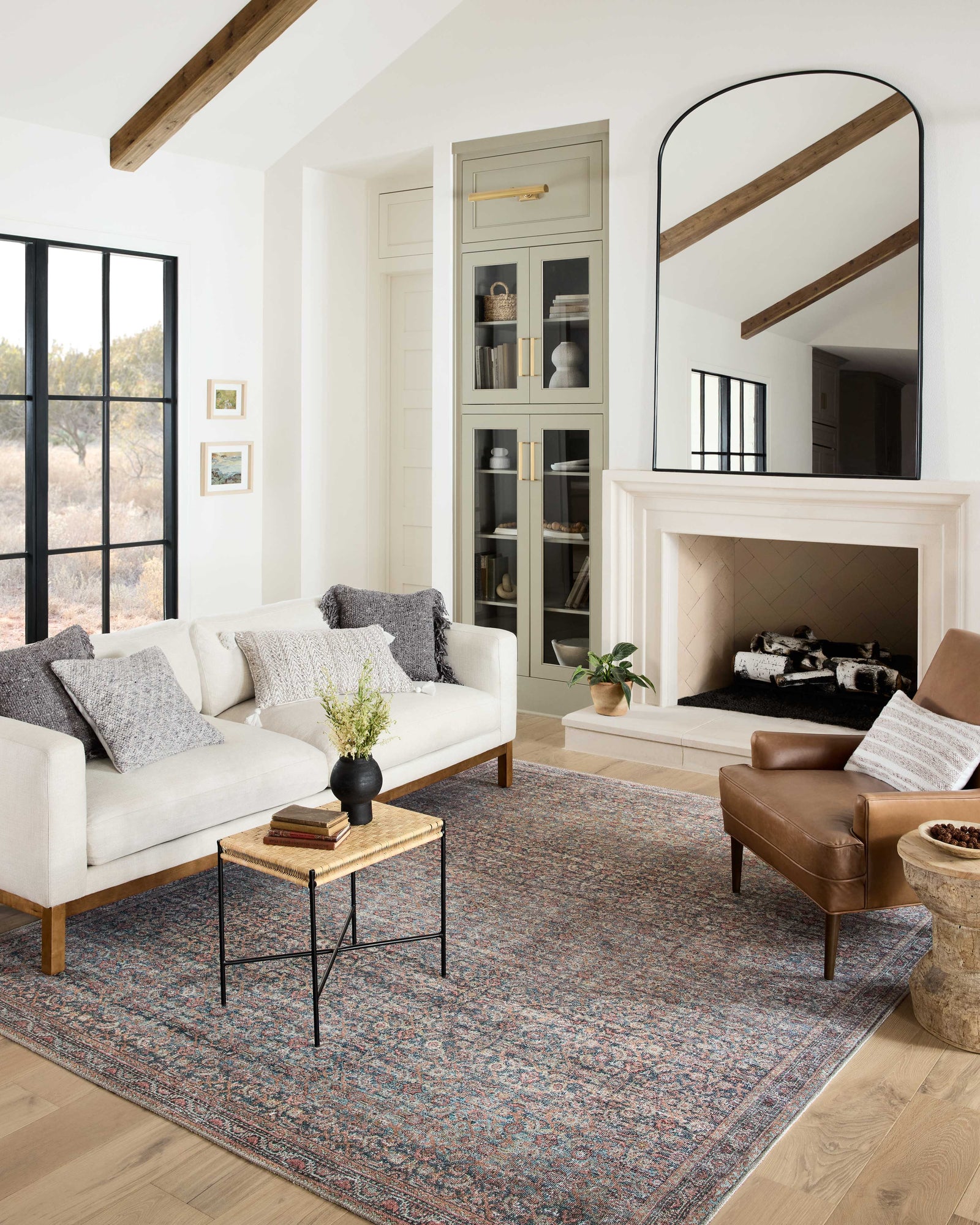 front view of Adrian Denim / Multi luxury Rug