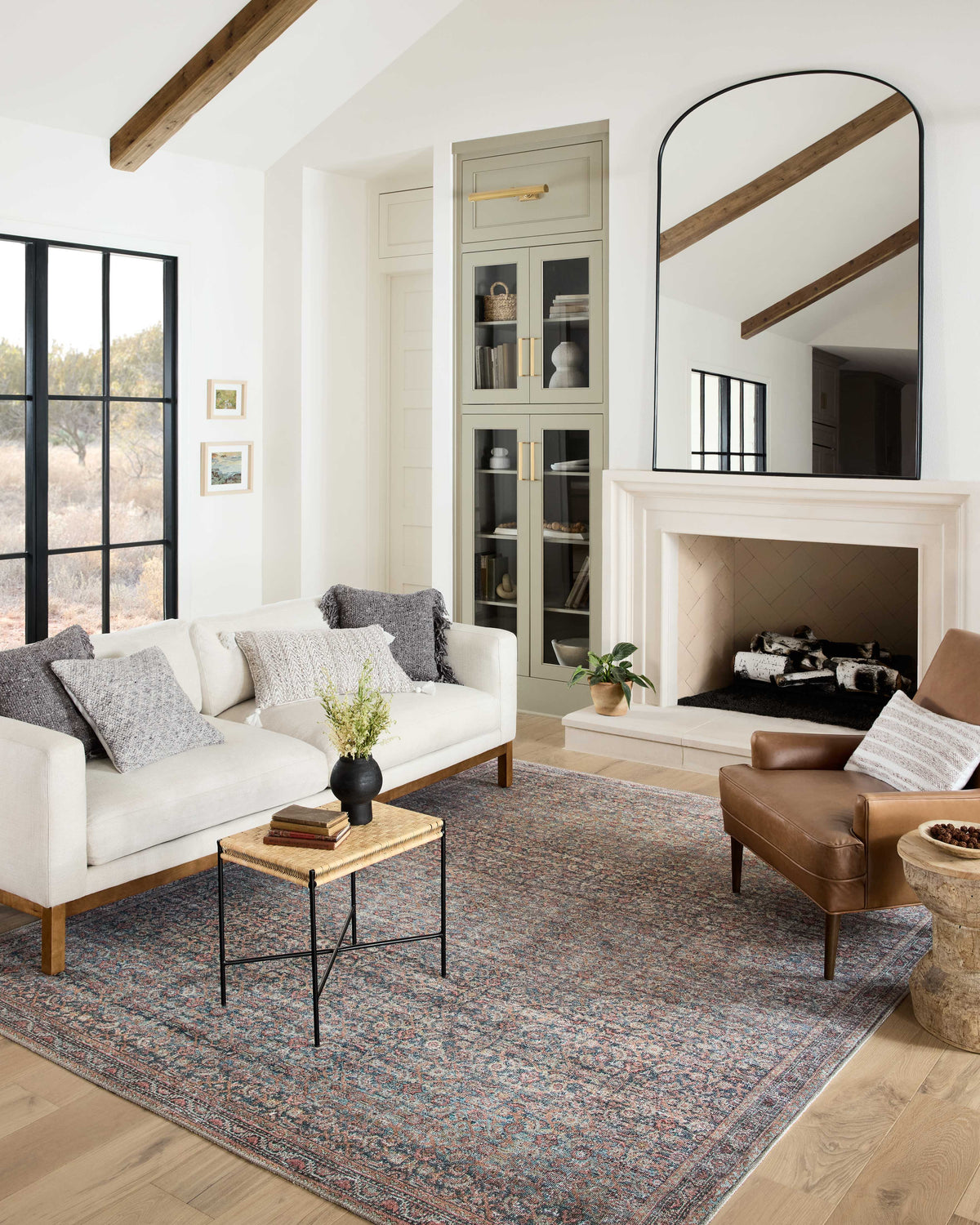 front view of Adrian Denim / Multi luxury Rug