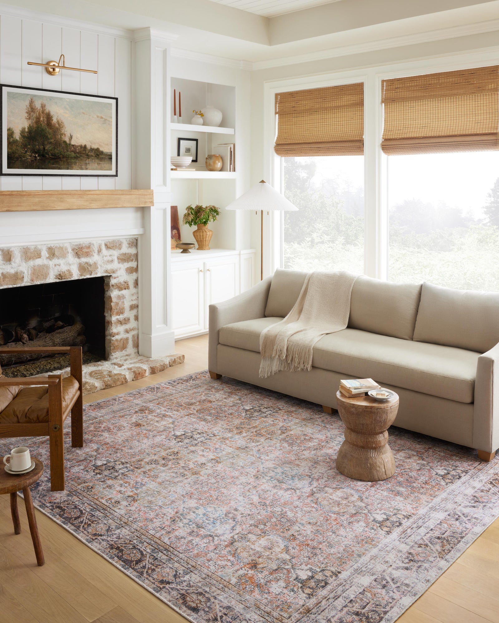 front view of Adrian Sunset / Charcoal luxury Rug