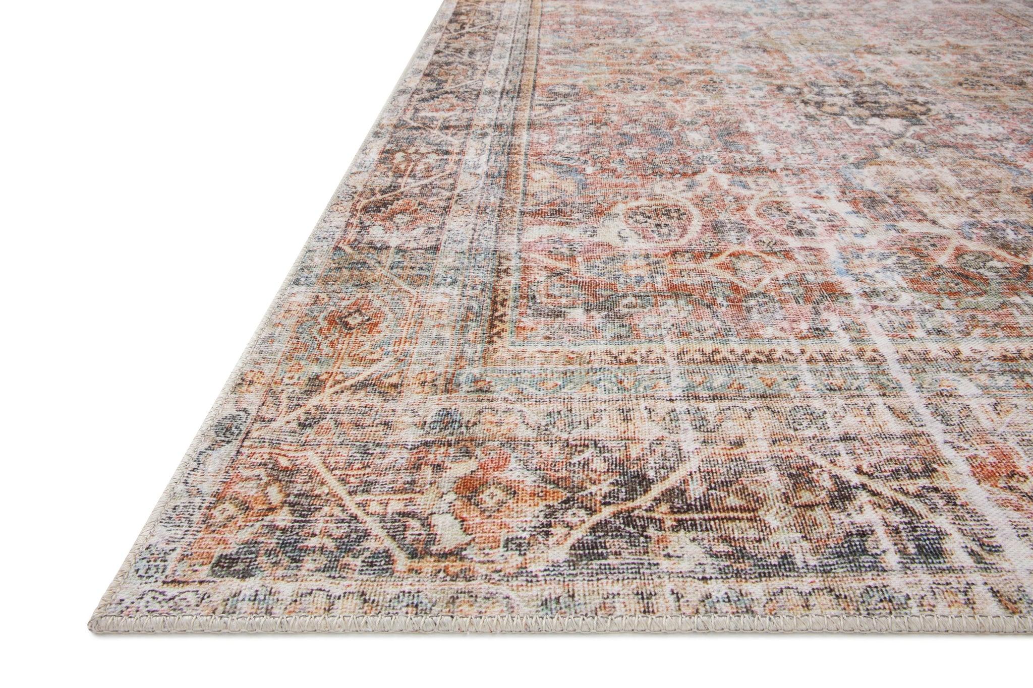side view of Adrian Sunset / Charcoal luxury Rug