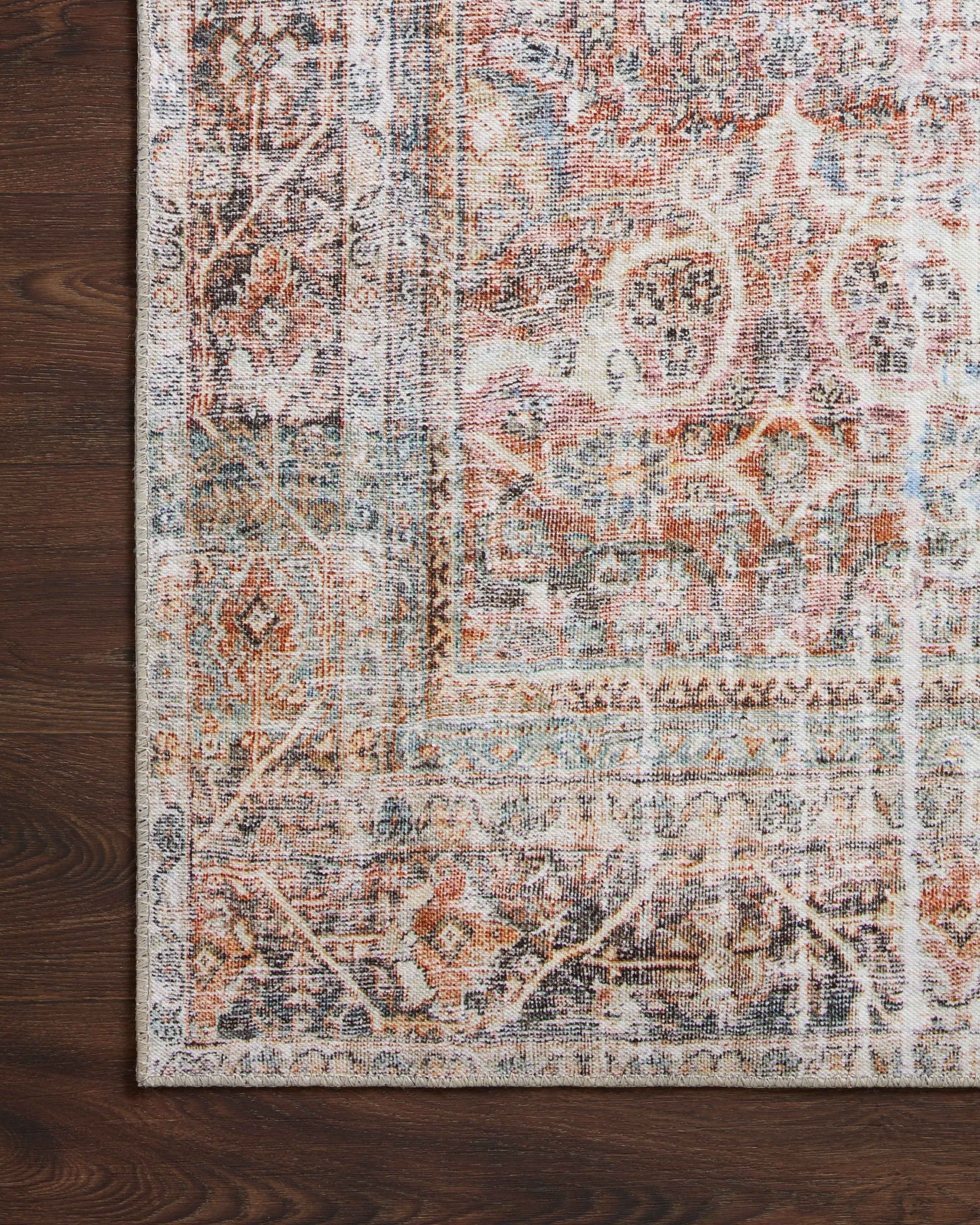 lifestyle view of Adrian Sunset / Charcoal luxury Rug