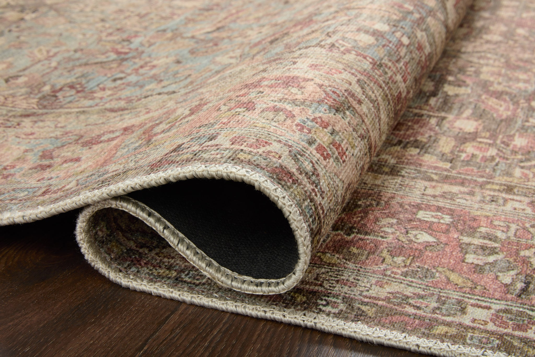 lifestyle view of Adrian Ocean / Clay luxury Rug
