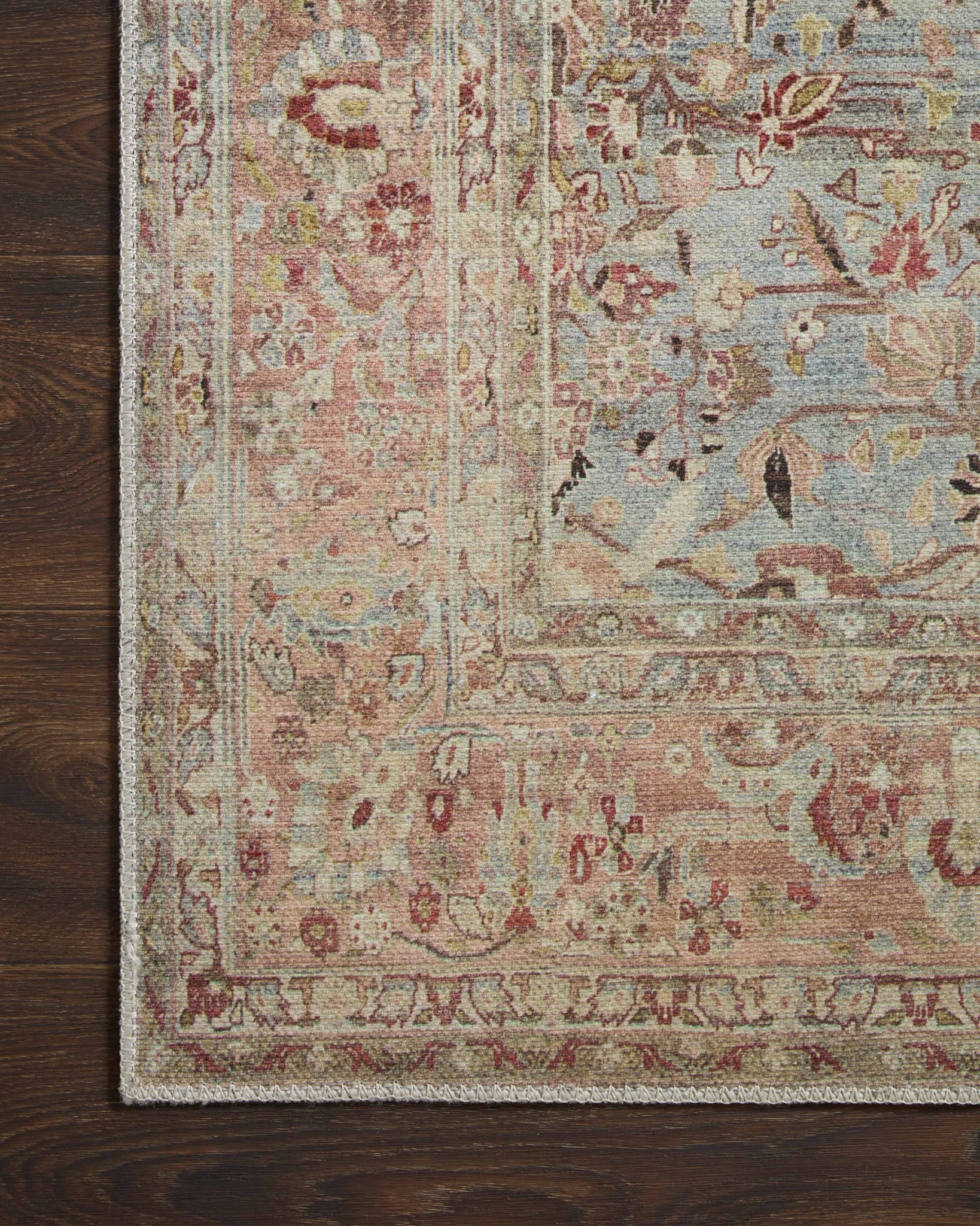 lifestyle view of Adrian Ocean / Clay luxury Rug