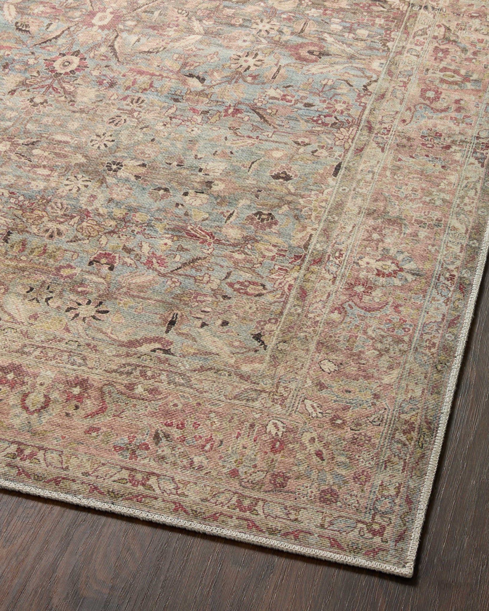 lifestyle view of Adrian Ocean / Clay luxury Rug