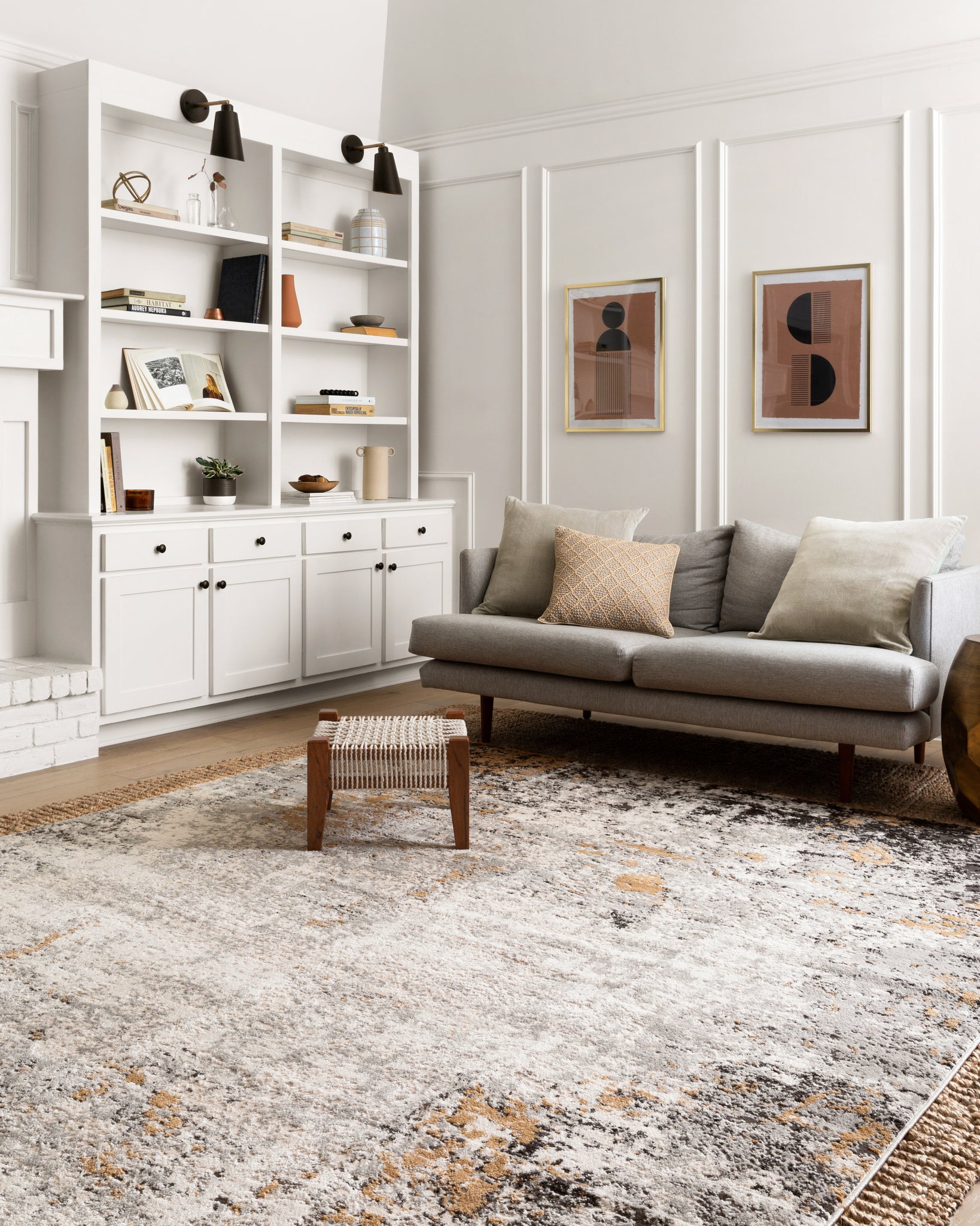 lifestyle view of Alchemy Granite / Gold luxury Rug