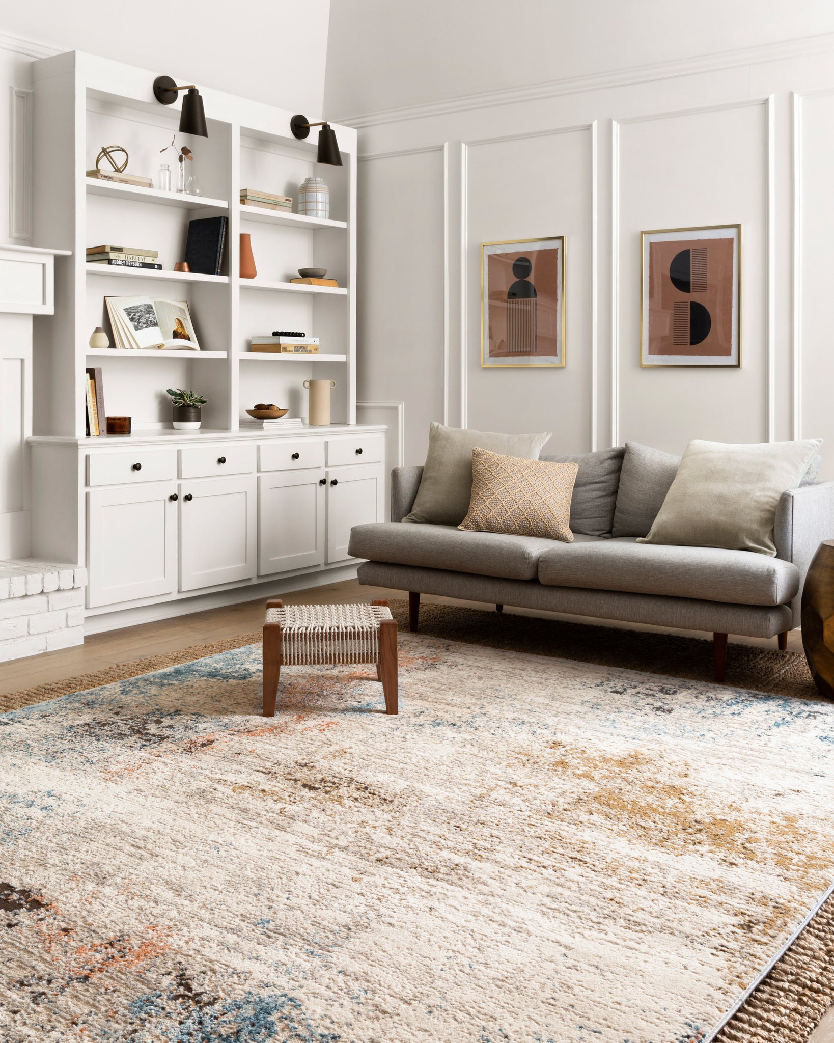 angle view of Alchemy Ivory / Multi luxury Rug