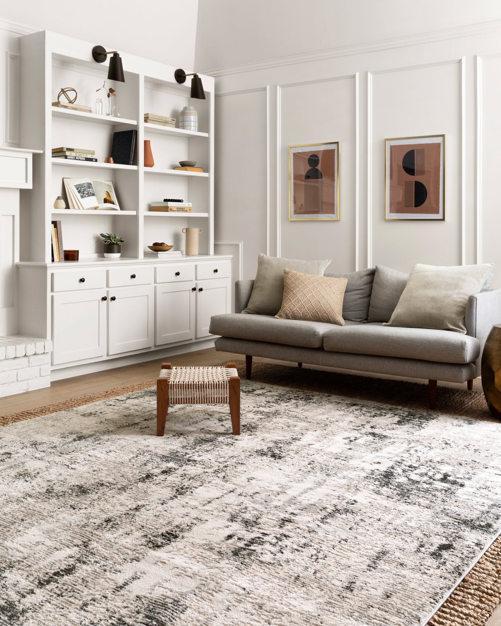 angle view of Alchemy Silver / Graphite luxury Rug