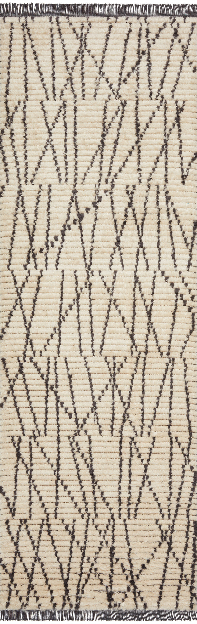 detail view of Alice Cream / Charcoal by Chris Loves Julia x Loloi luxury Rug
