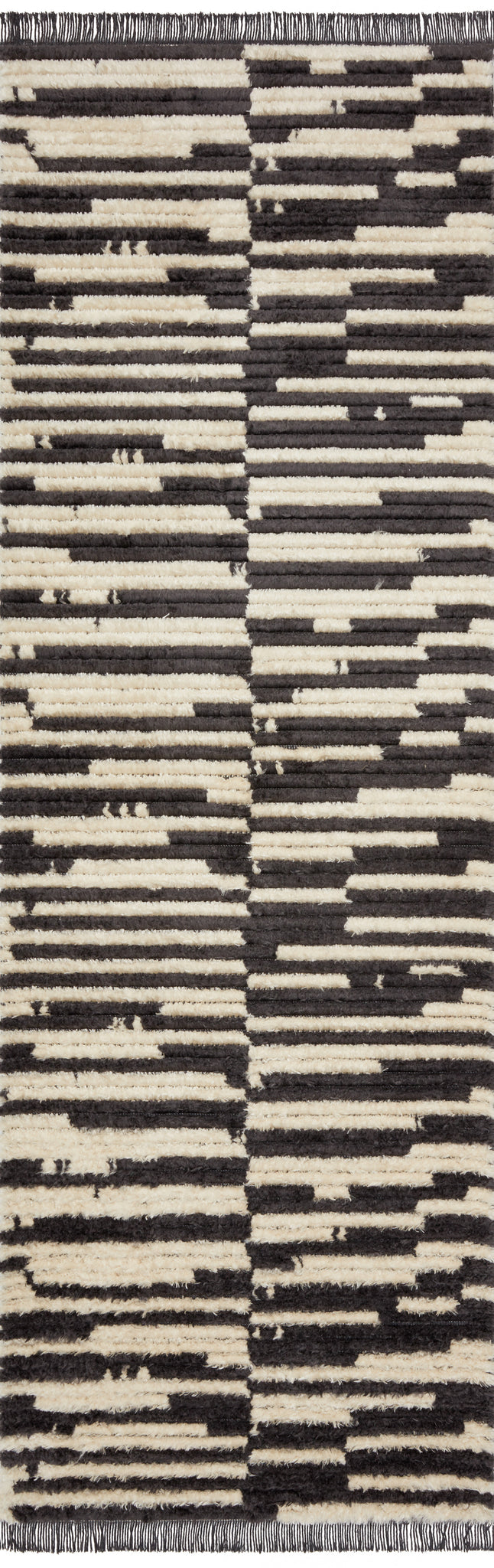 side view of Alice Cream / Charcoal by Chris Loves Julia x Loloi luxury Rug