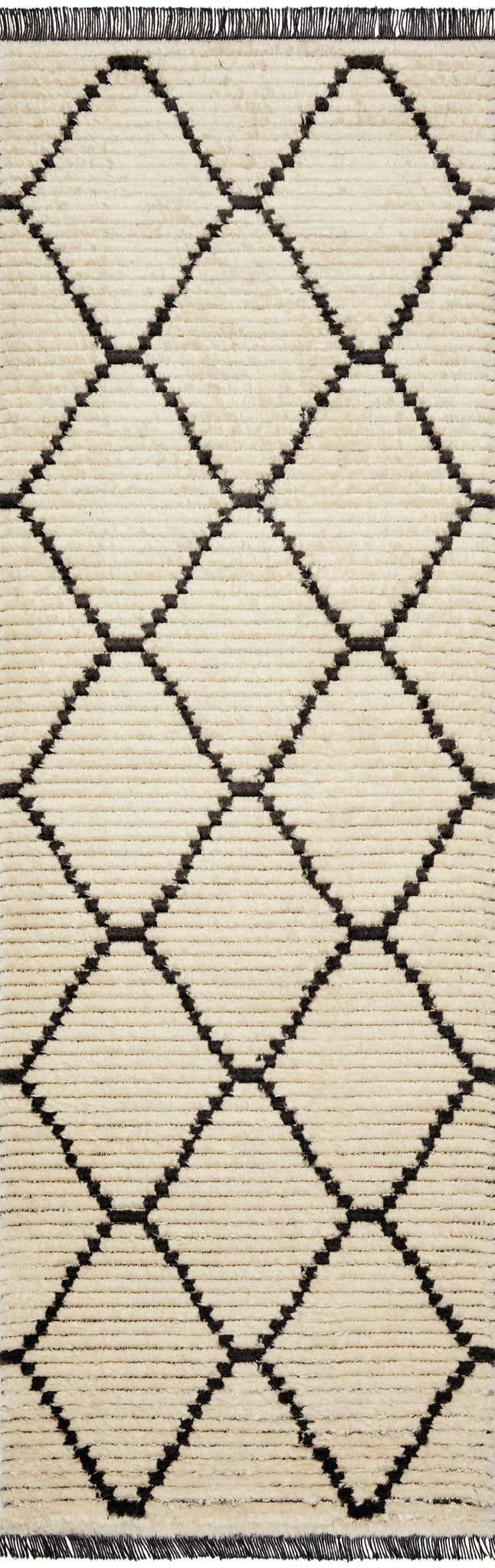 detail view of Alice Cream / Charcoal by Chris Loves Julia x Loloi luxury Rug