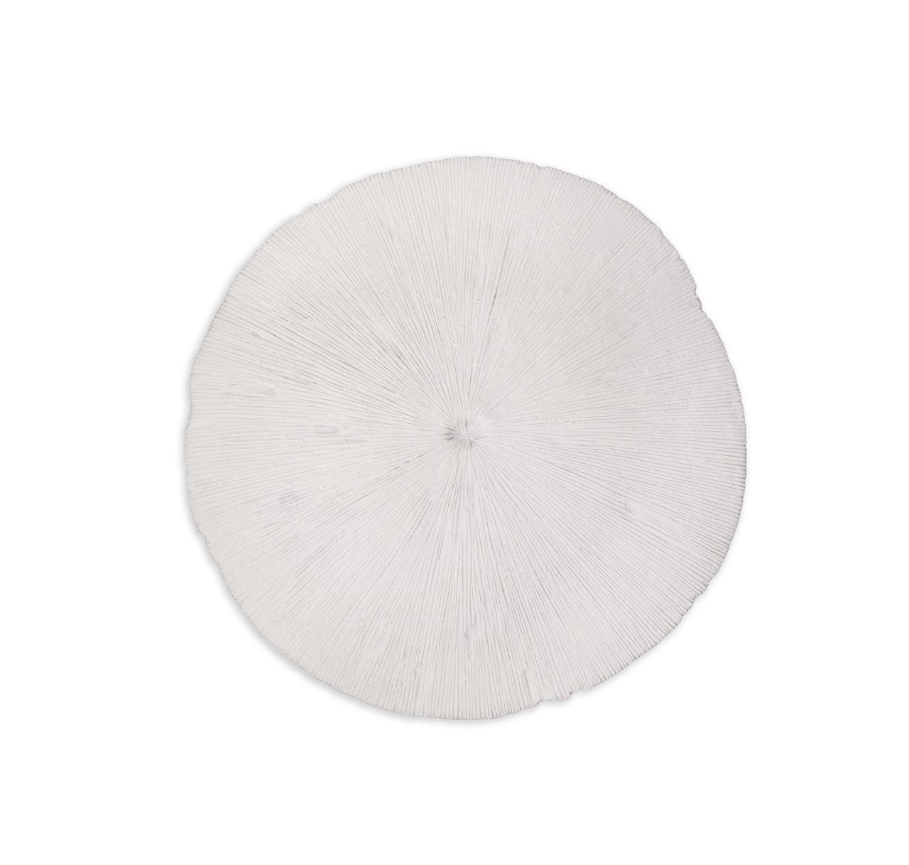 Round white pillow on a white background