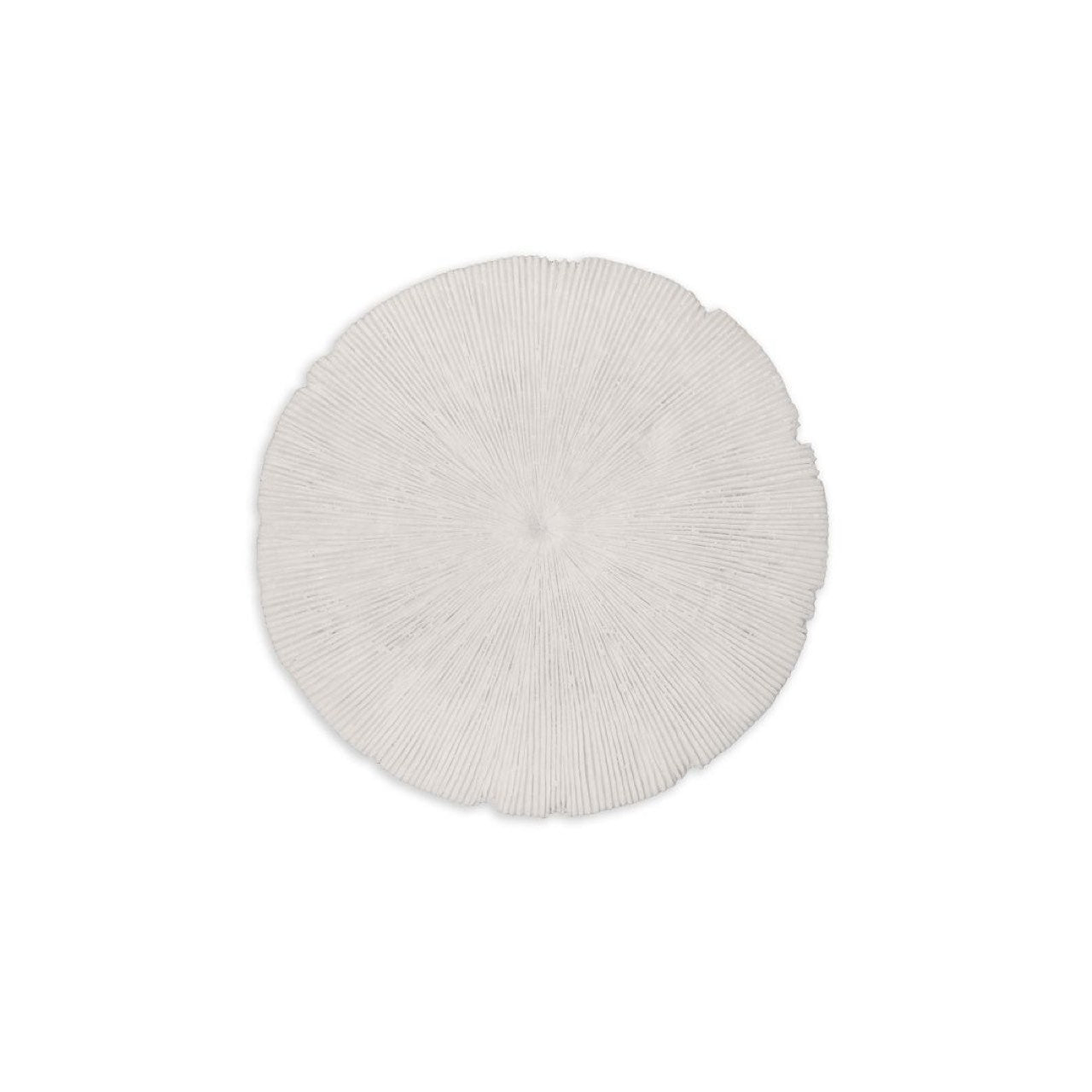 Round white cushion on a white background
