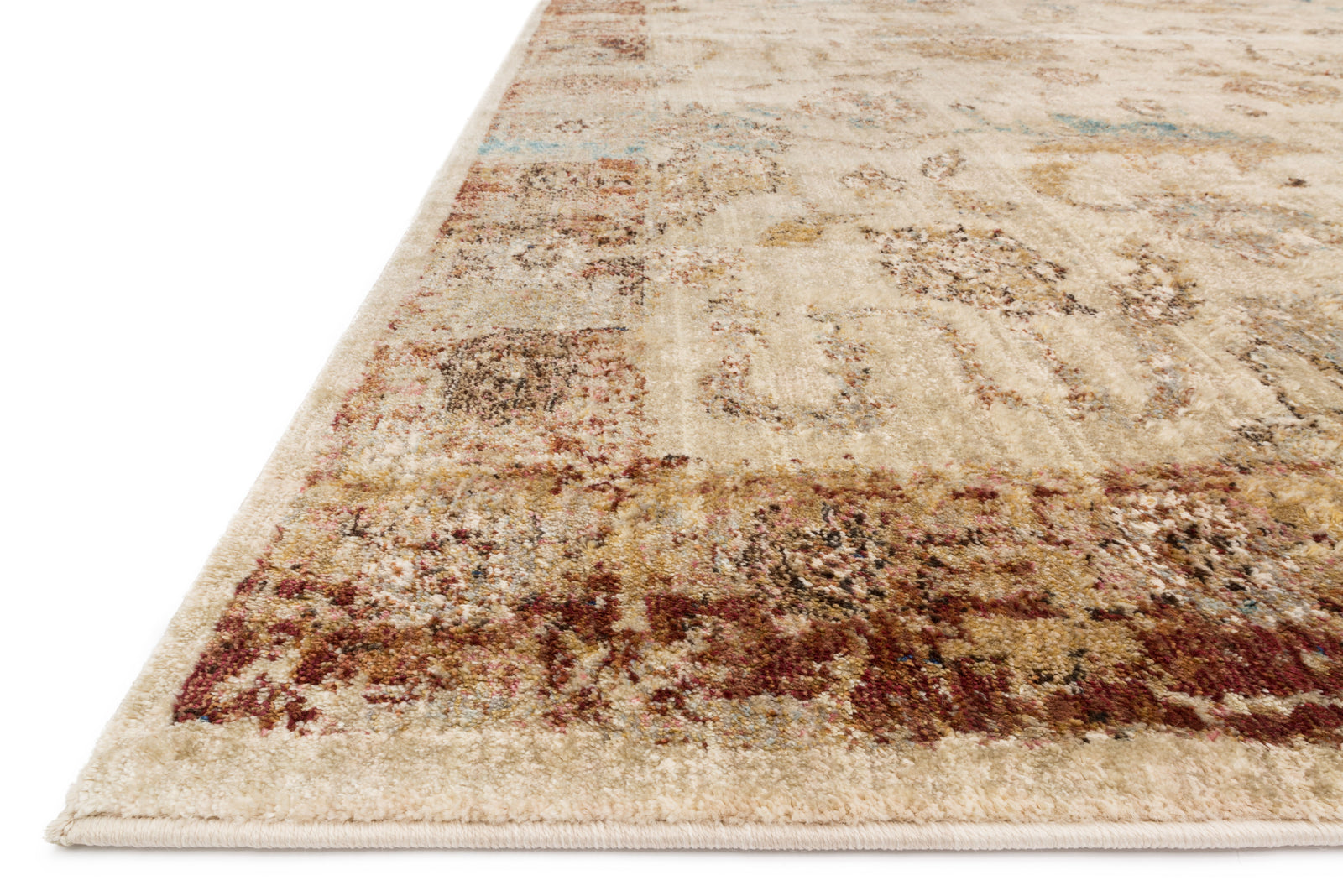 front view of Anastasia Ivory / Rust luxury Rug