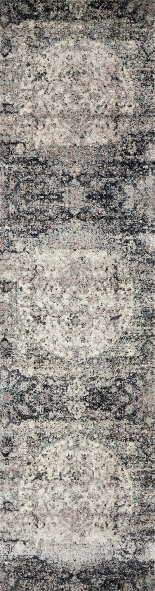 side view of Anastasia Ink / Ivory luxury Rug
