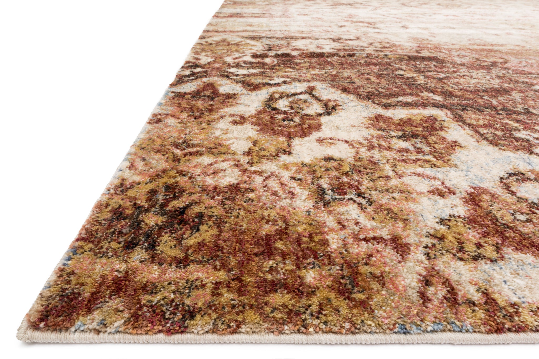 angle view of Anastasia Rust / Ivory luxury Rug