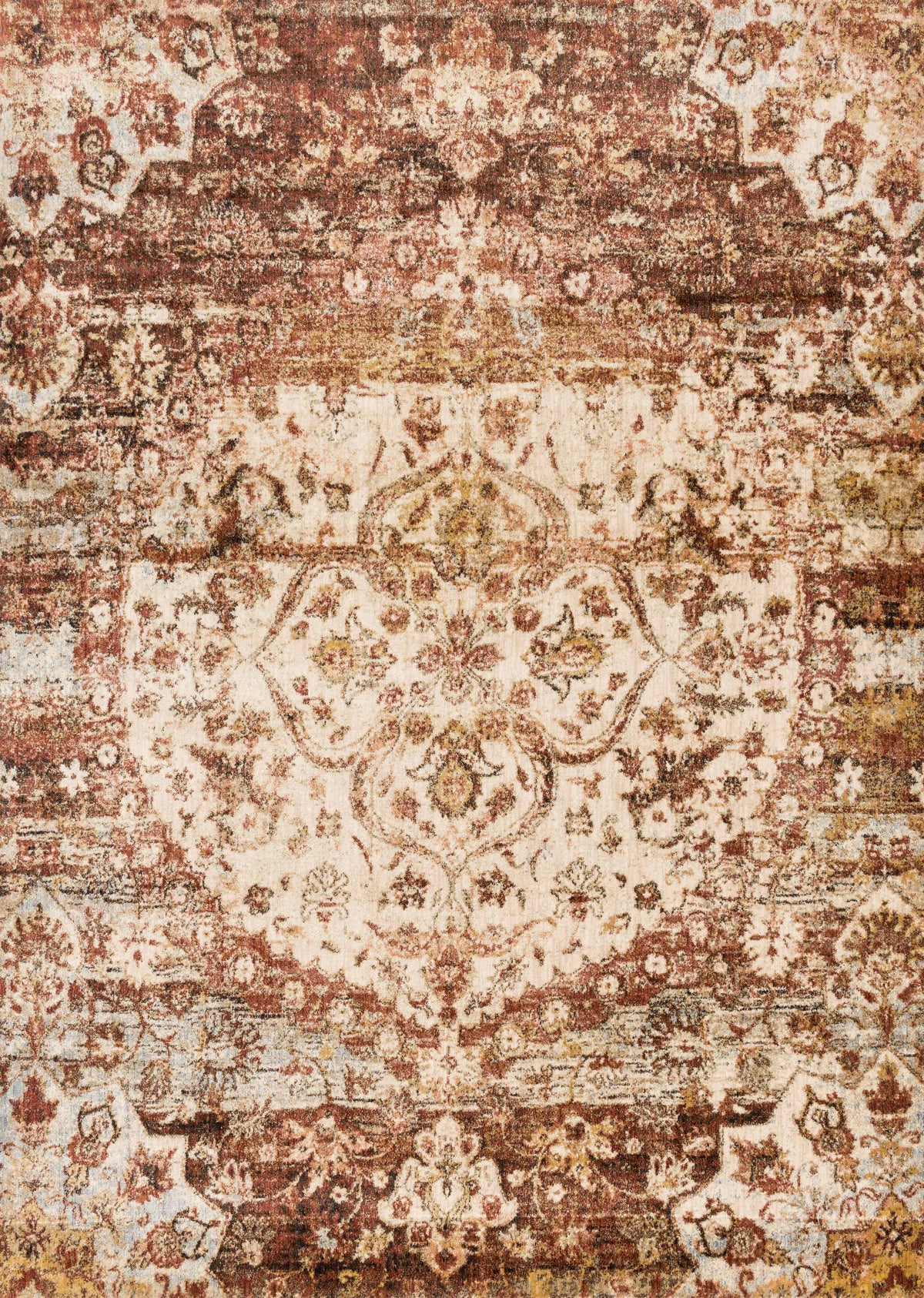 front view of Anastasia Rust / Ivory luxury Rug
