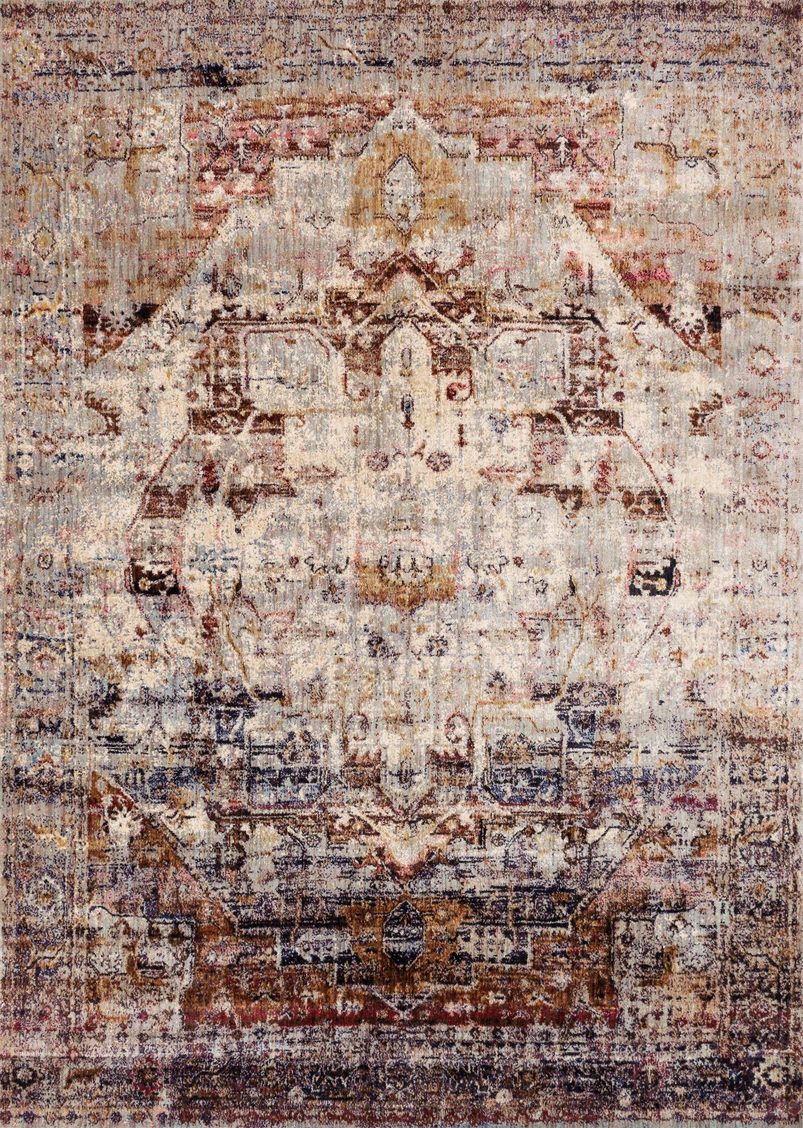 front view of Anastasia Slate / Multi luxury Rug