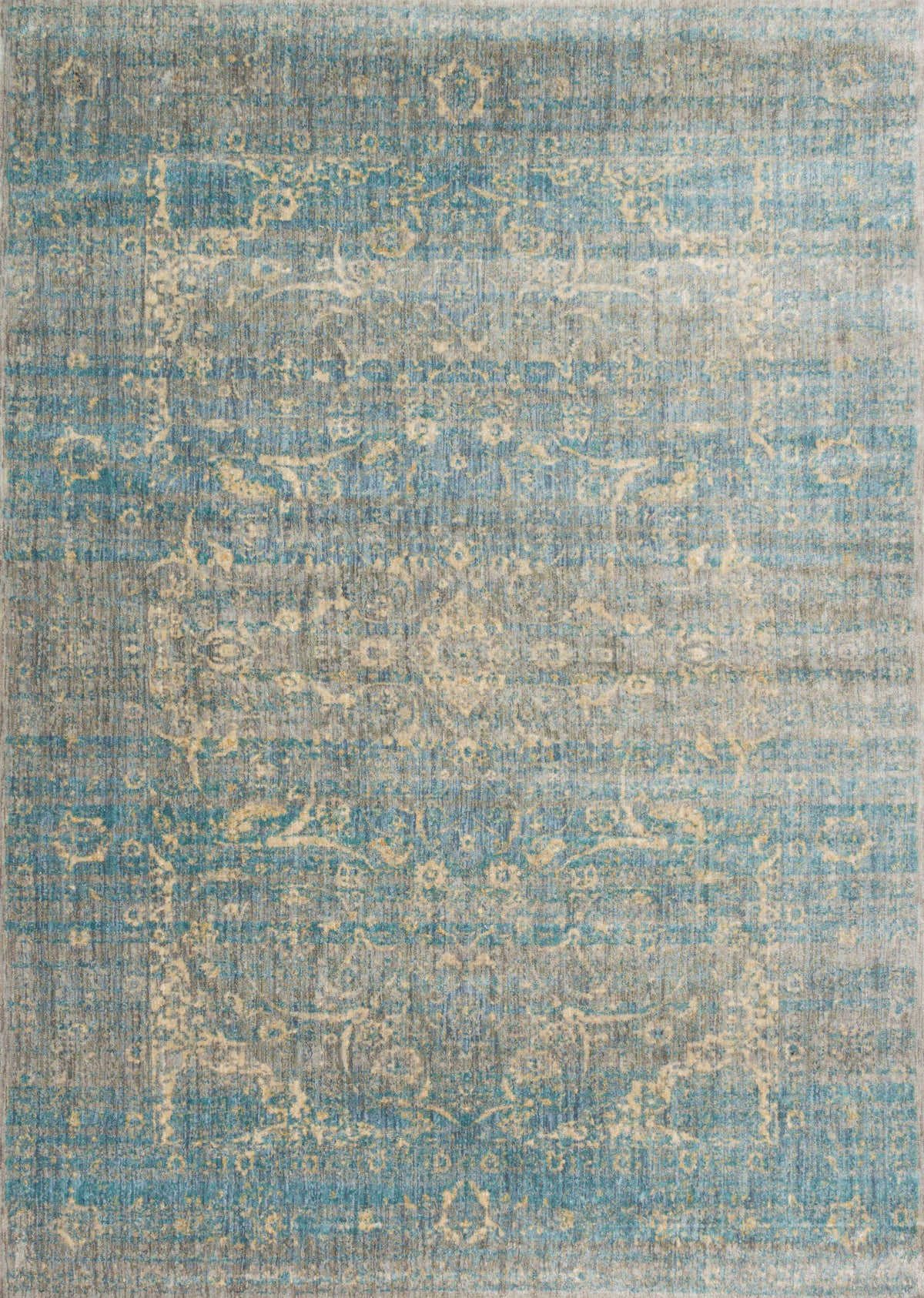 front view of Anastasia Lt. Blue / Mist luxury Rug