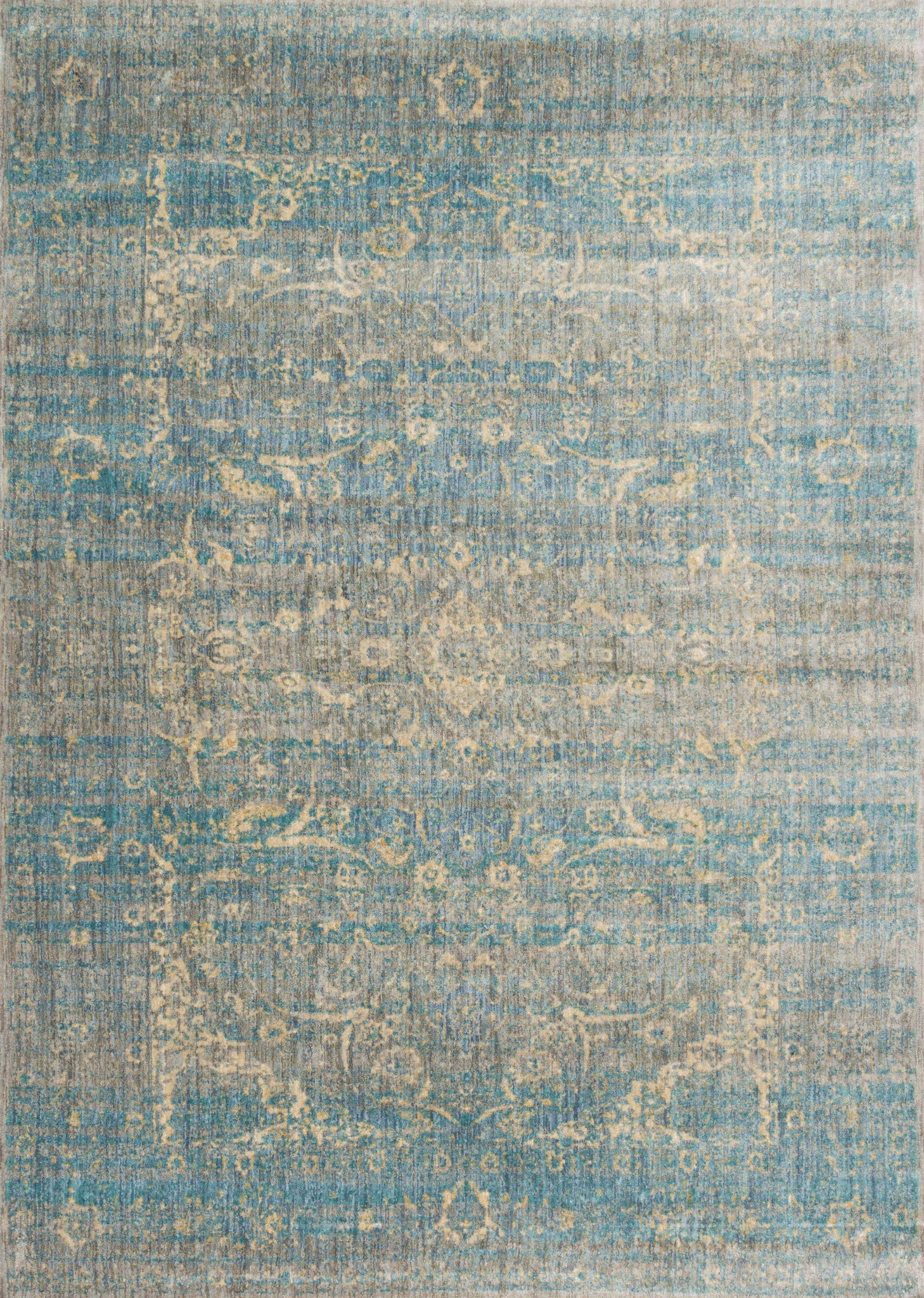 front view of Anastasia Lt. Blue / Mist luxury Rug
