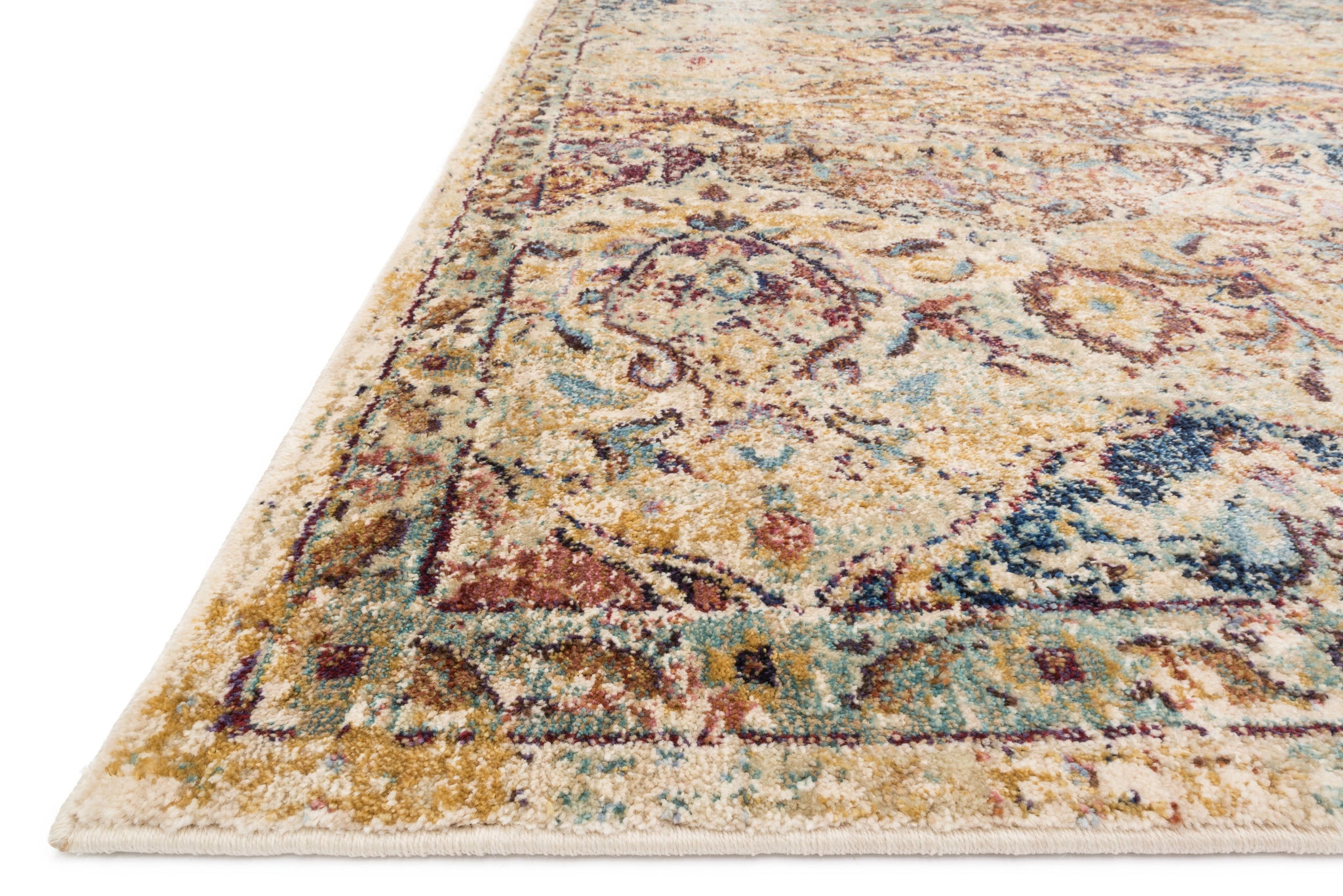 angle view of Anastasia Ivory / Multi luxury Rug