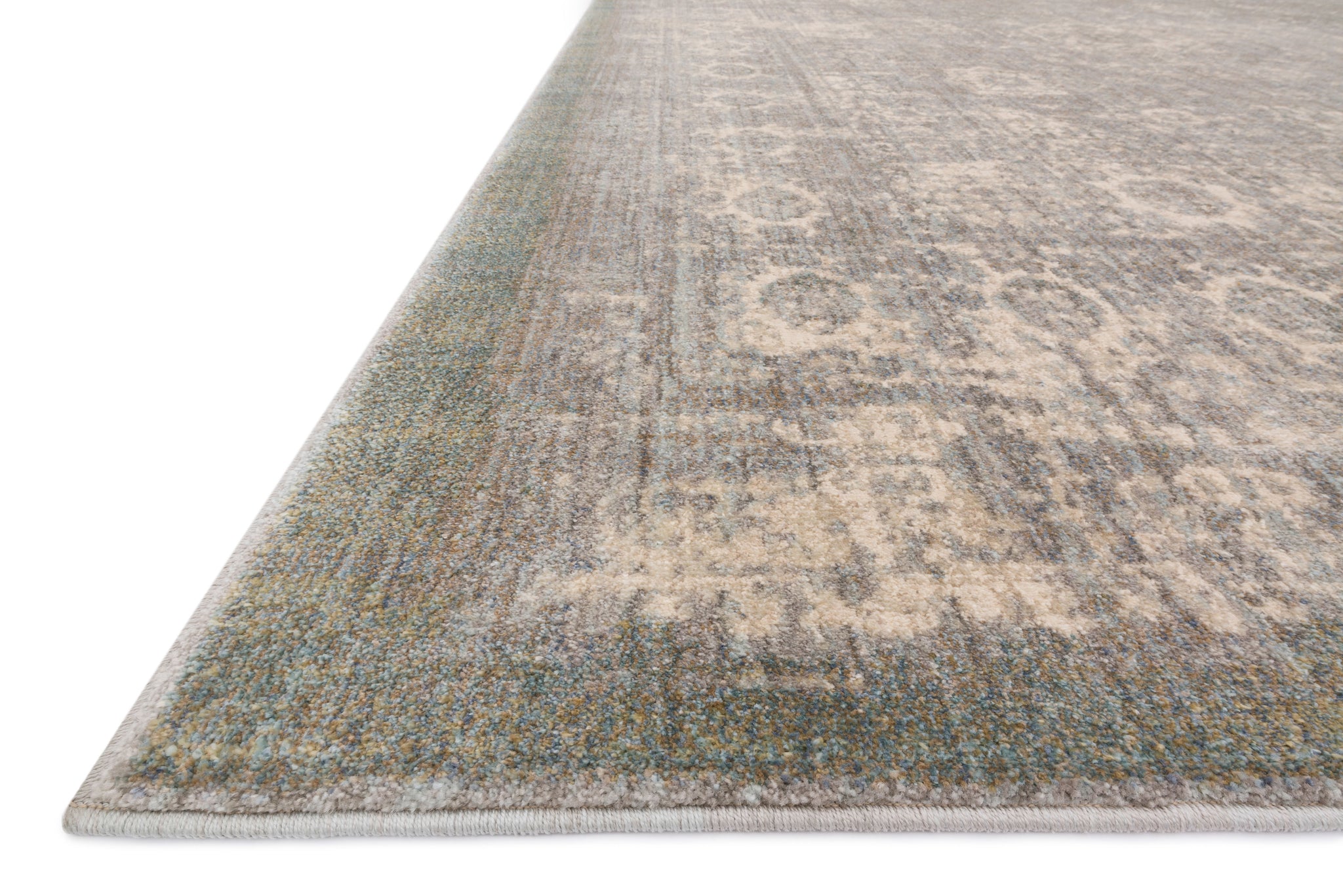 angle view of Anastasia Grey / Sage luxury Rug