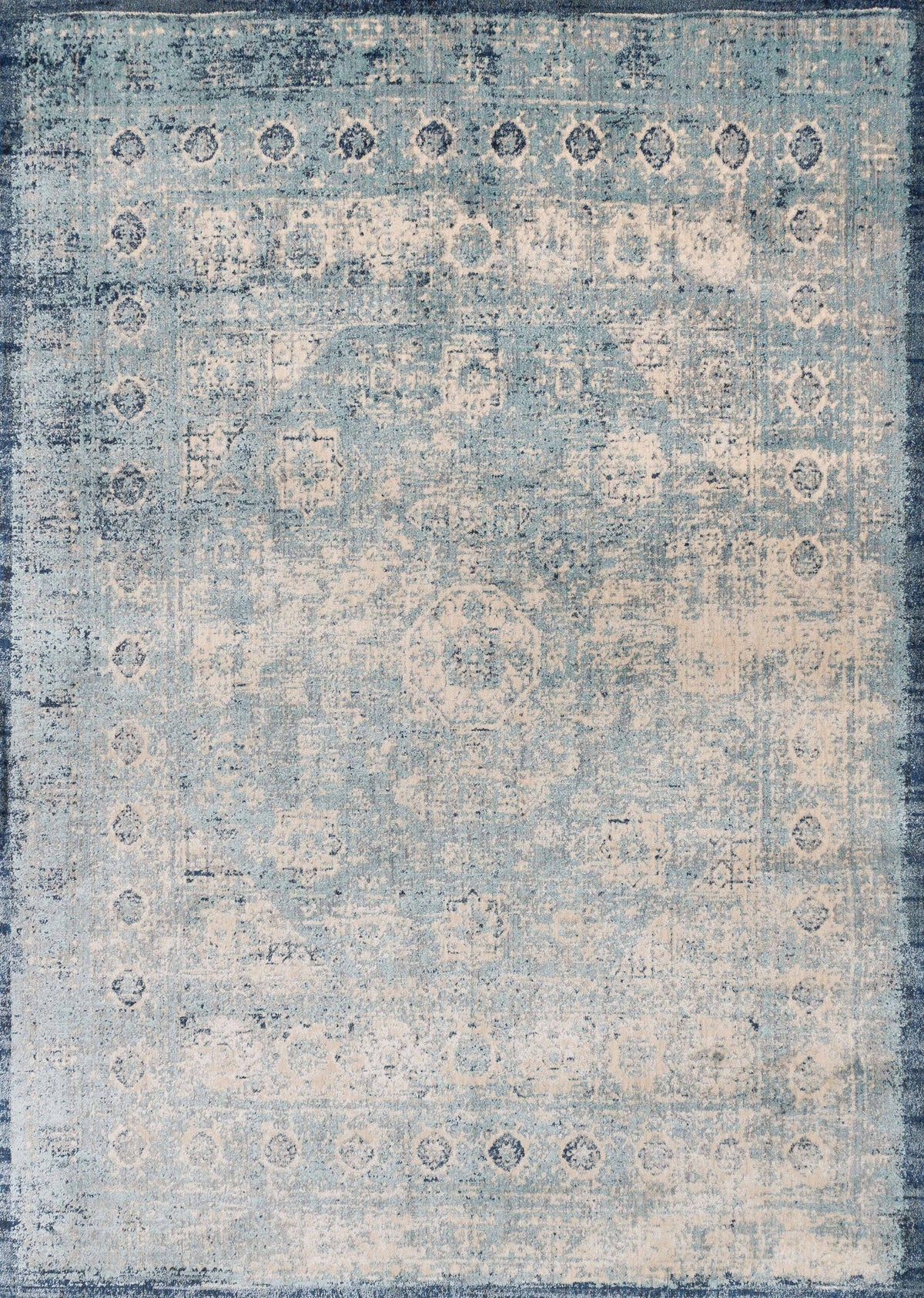 front view of Anastasia Lt. Blue / Ivory luxury Rug