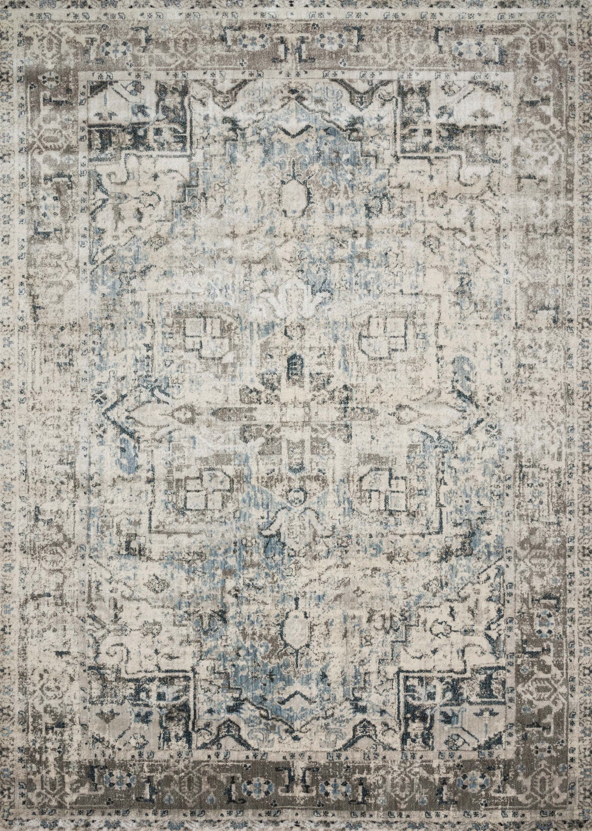 front view of Anastasia Blue / Slate luxury Rug
