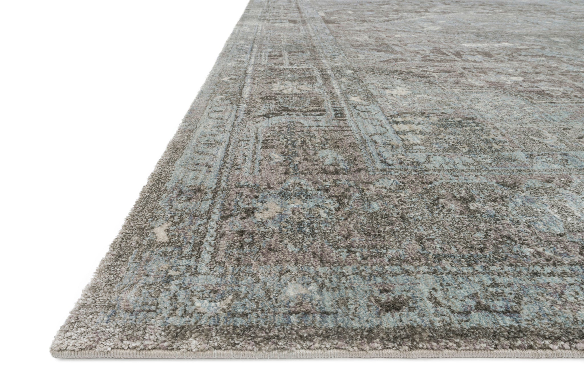 angle view of Anastasia Stone / Blue luxury Rug