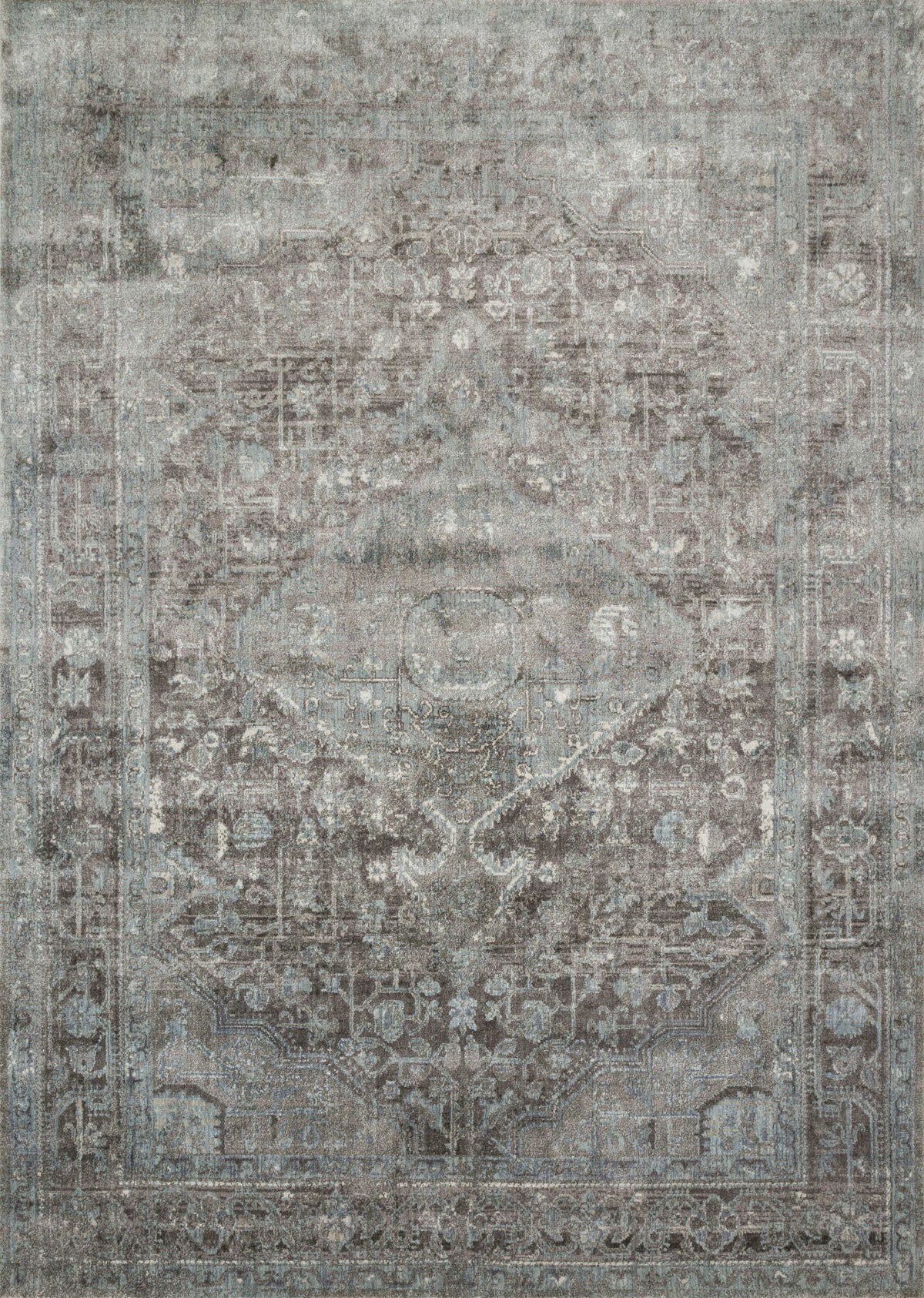 front view of Anastasia Stone / Blue luxury Rug