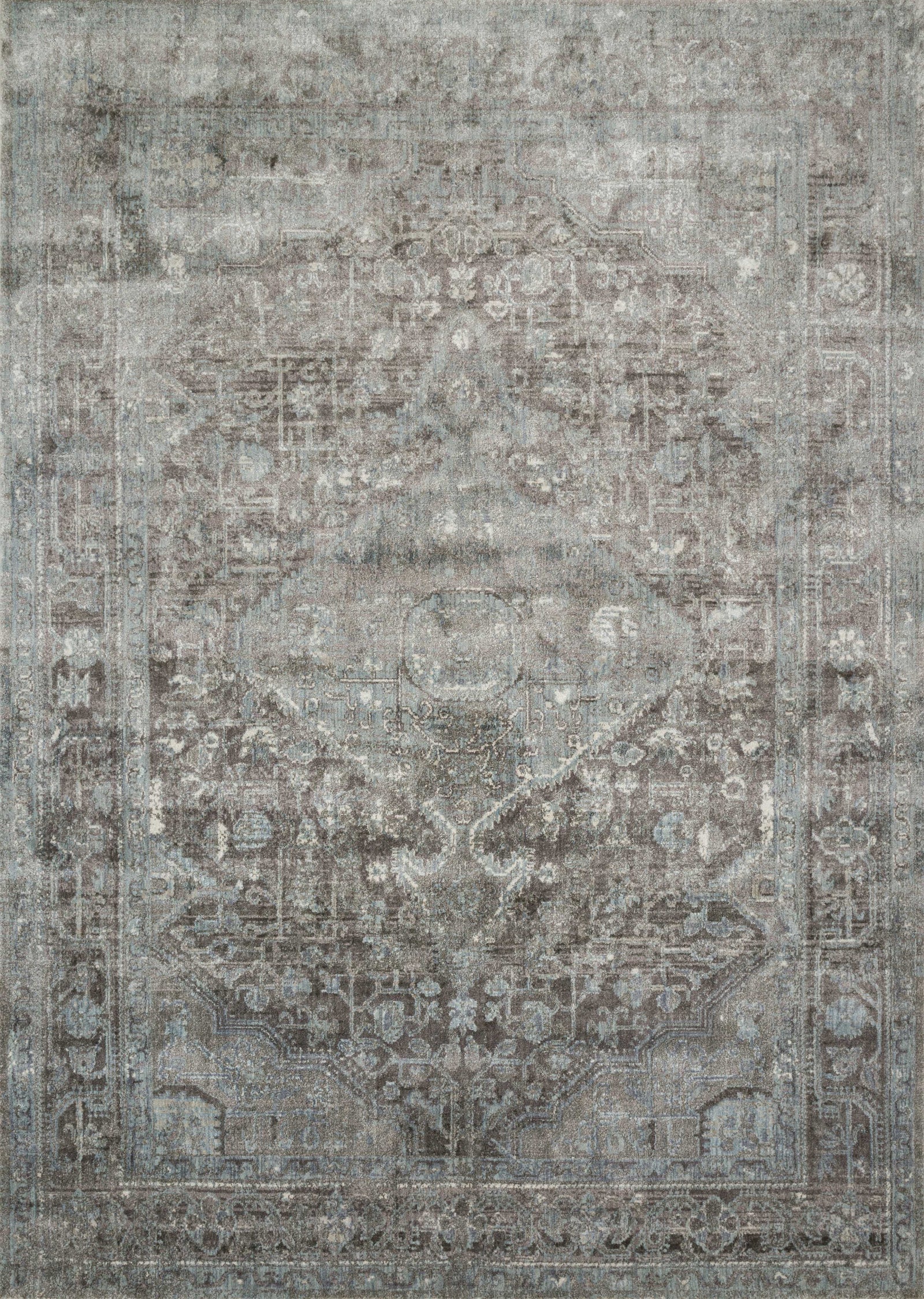 front view of Anastasia Stone / Blue luxury Rug