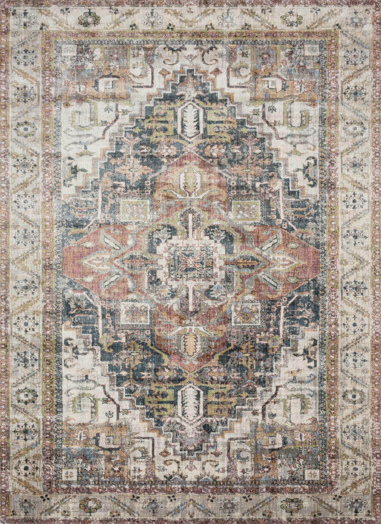 front view of Anastasia Ivory / Multi luxury Rug