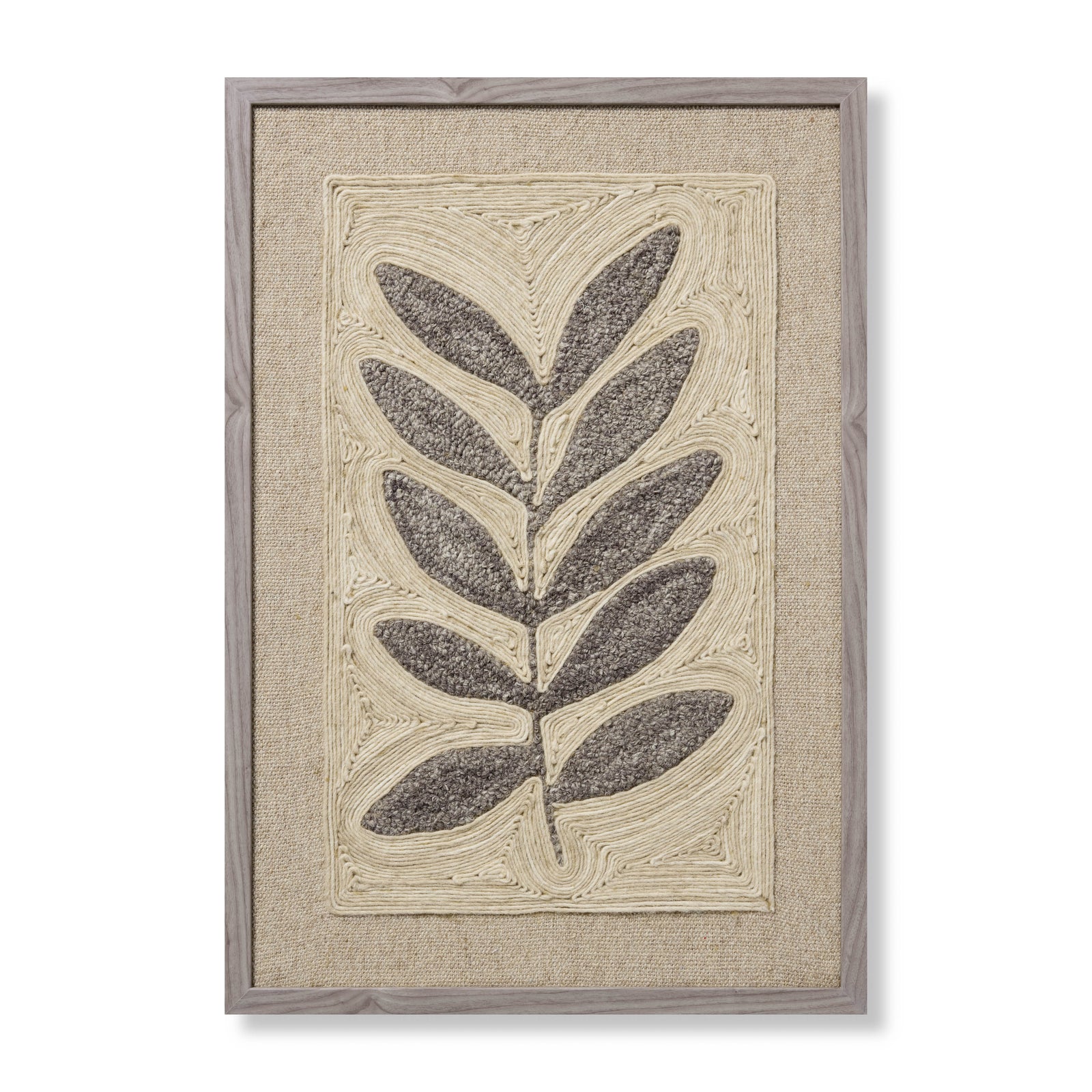 Frond & Fog Grey Rug Art - Aerial Image