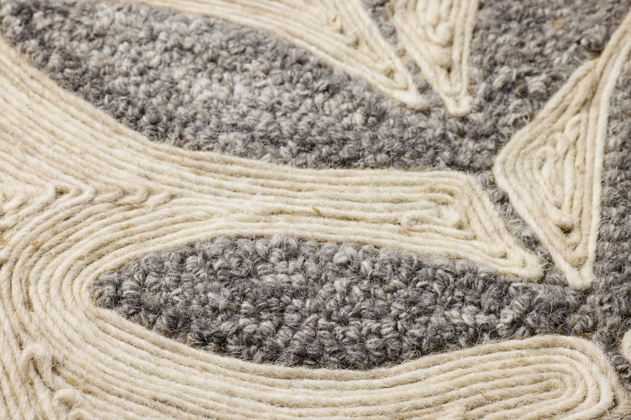 Frond & Fog Grey Rug Art - Macro Detail (H)