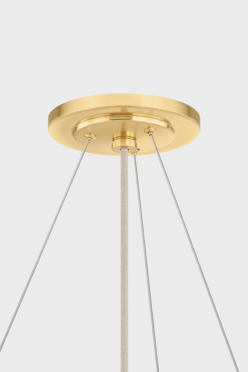 Ashland Pendant 32" in aged brass — a Hudson Valley pendant for kitchens, entries, and dining rooms at Laurie Yapp Home.