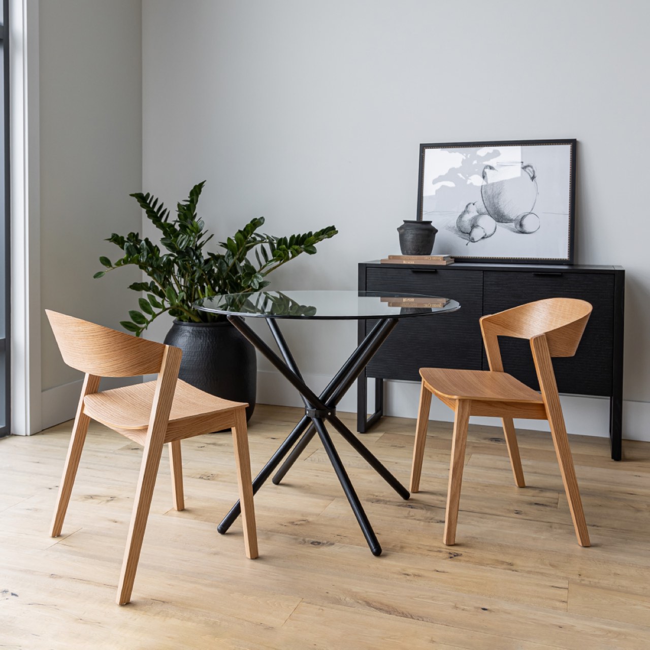 Wooden chair on a white background