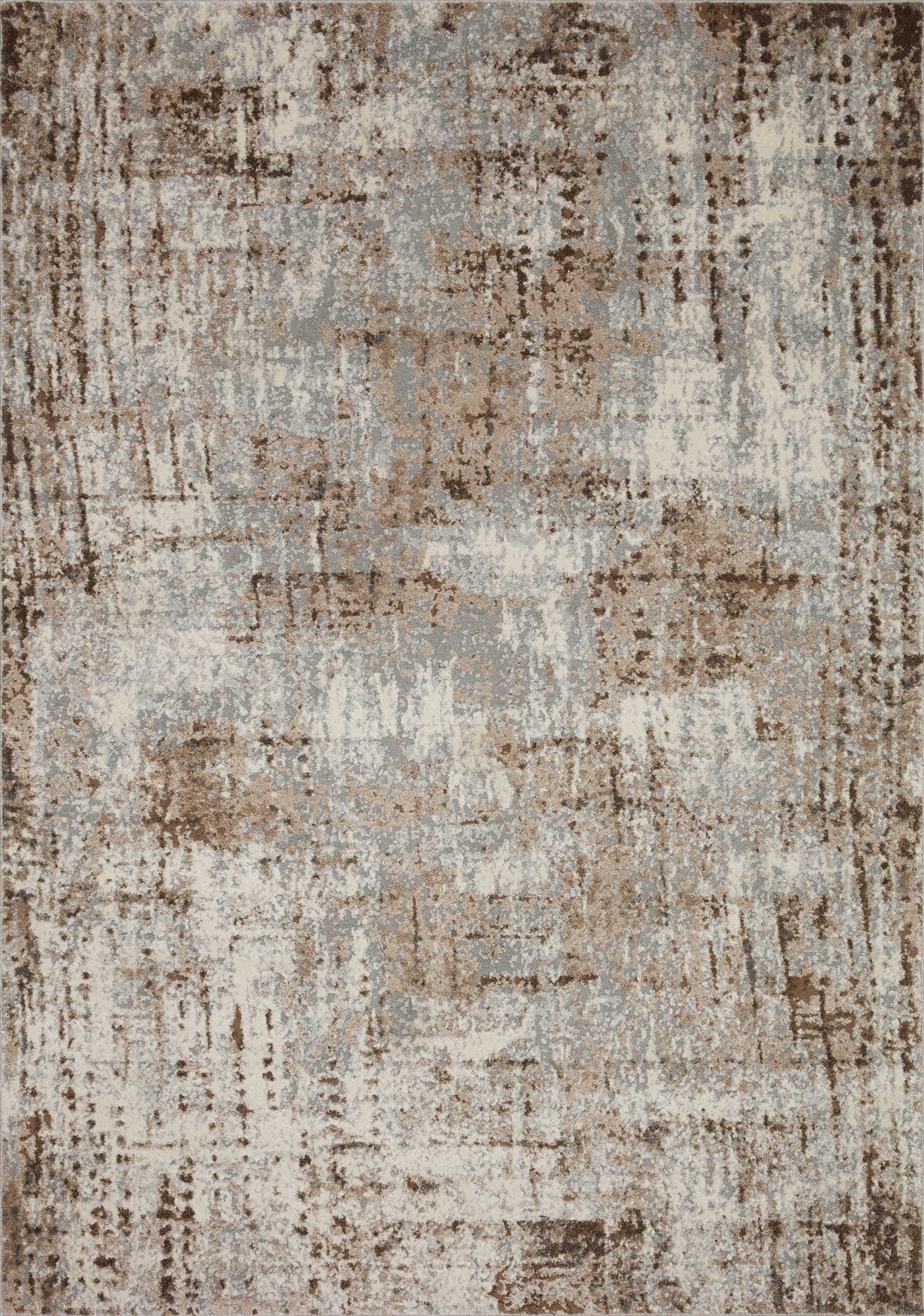 front view of Austen Natural / Mocha luxury Rug