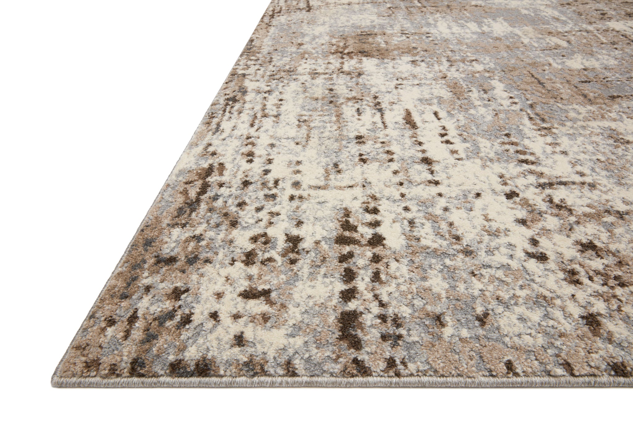 side view of Austen Natural / Mocha luxury Rug