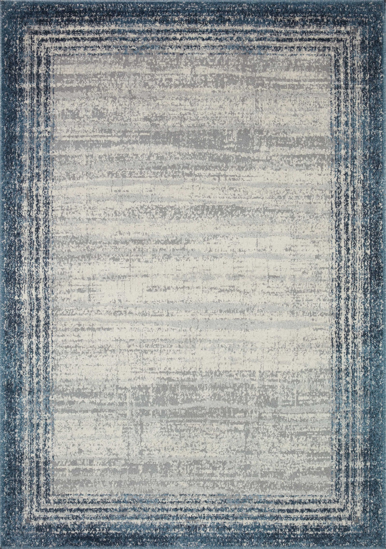 front view of Austen Pebble / Blue luxury Rug