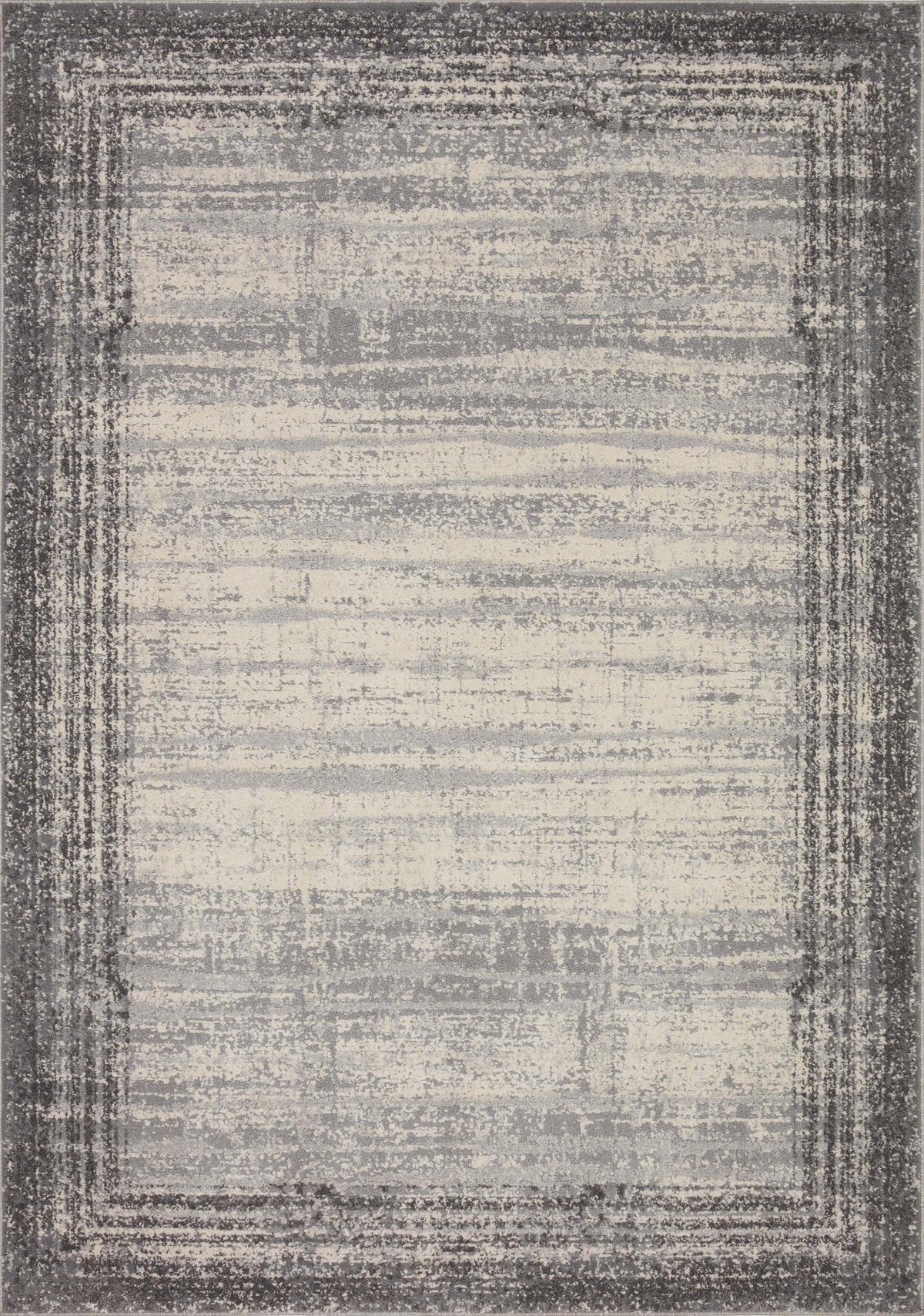 front view of Austen Pebble / Charcoal luxury Rug