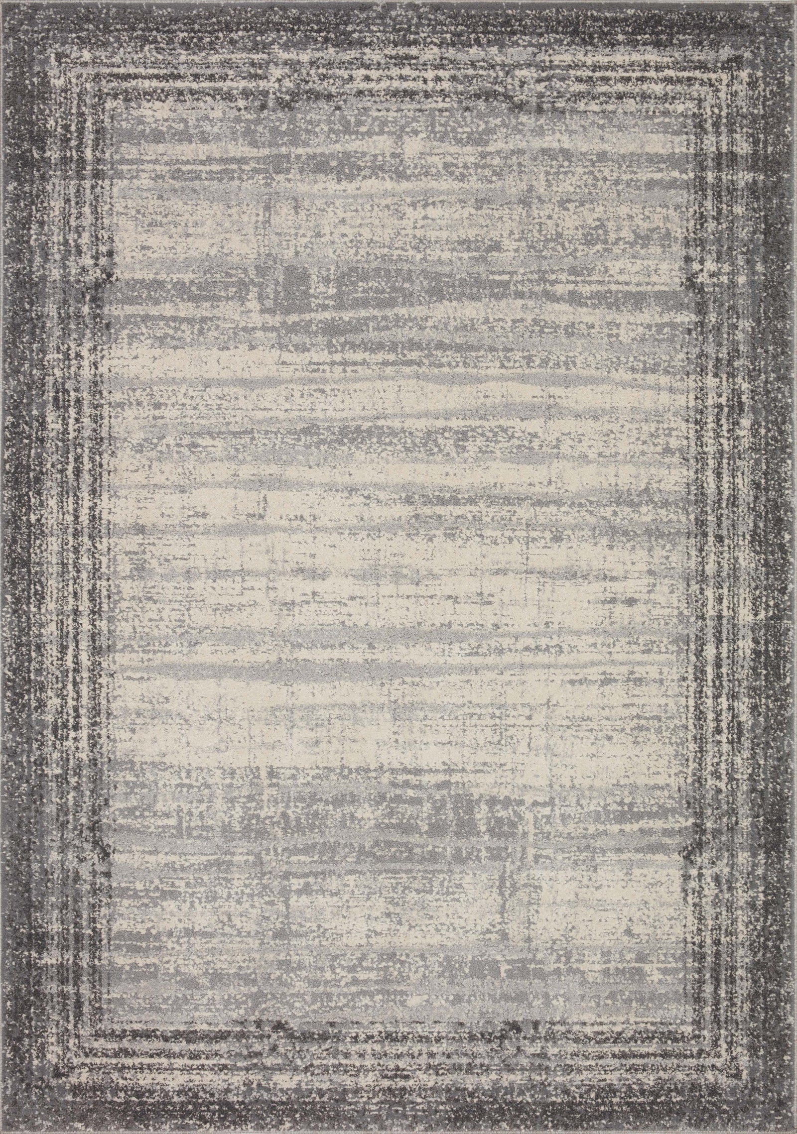 front view of Austen Pebble / Charcoal luxury Rug