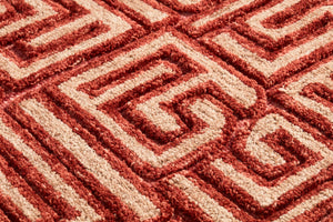 side view of Katanga Red / Beige luxury Artwork
